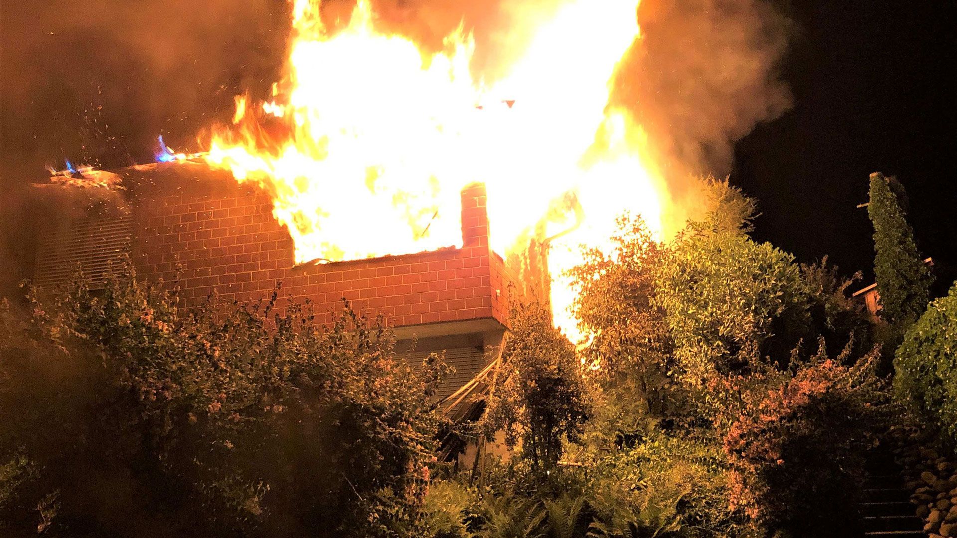 Das Einfamilienhaus in Jonschwil im Vollbrand.