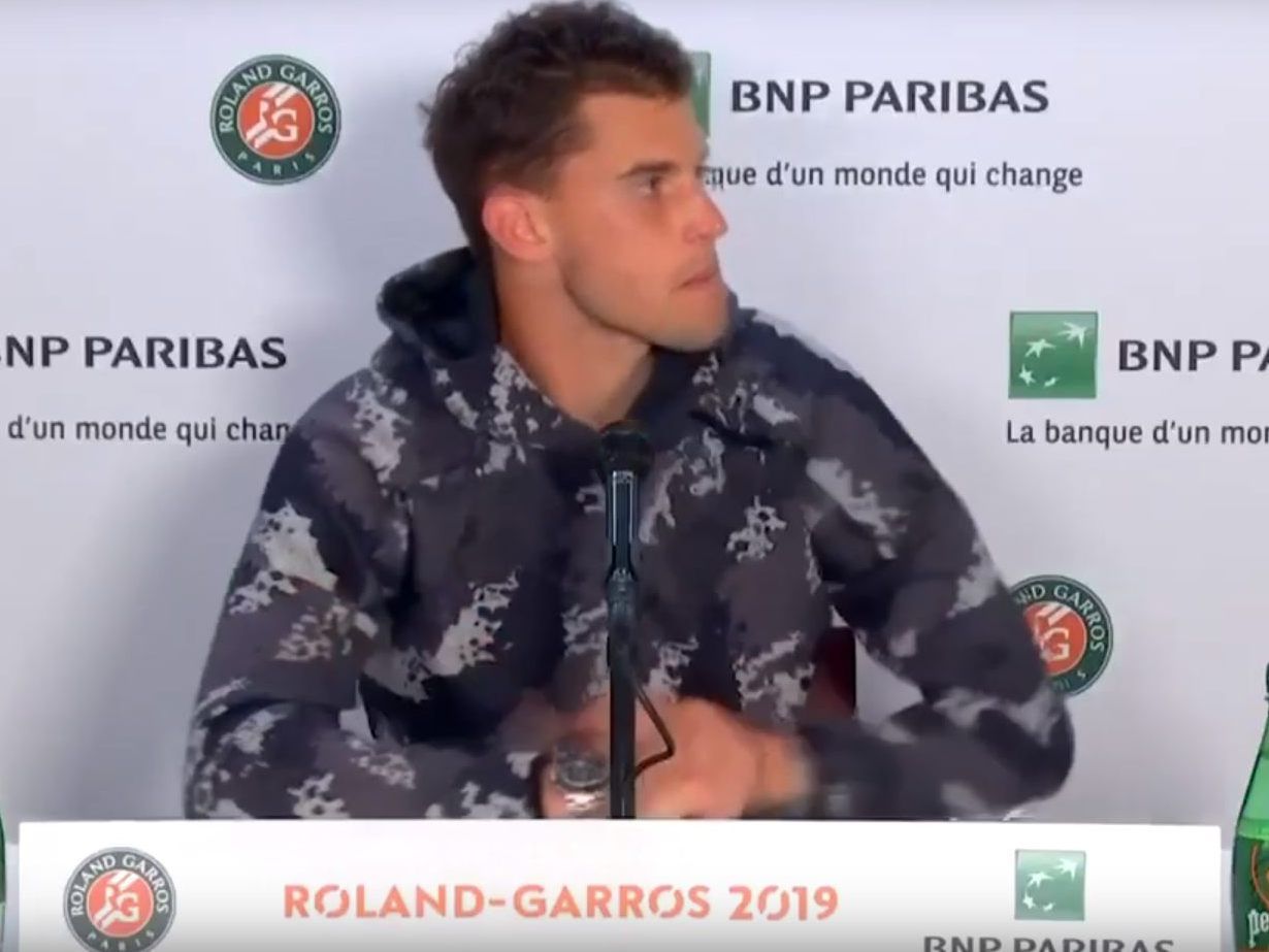 Dominic Thiem musste am Samstag wegen Serena Williams den Presseraum bei den French Open verlassen.