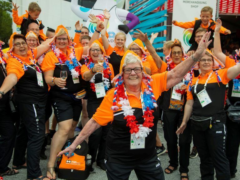 Diny aus den Niederlanden genießt die Zeit bei der Weltgymnaestrada in vollen Zügen. „Turnen macht mir einfach Spaß.“