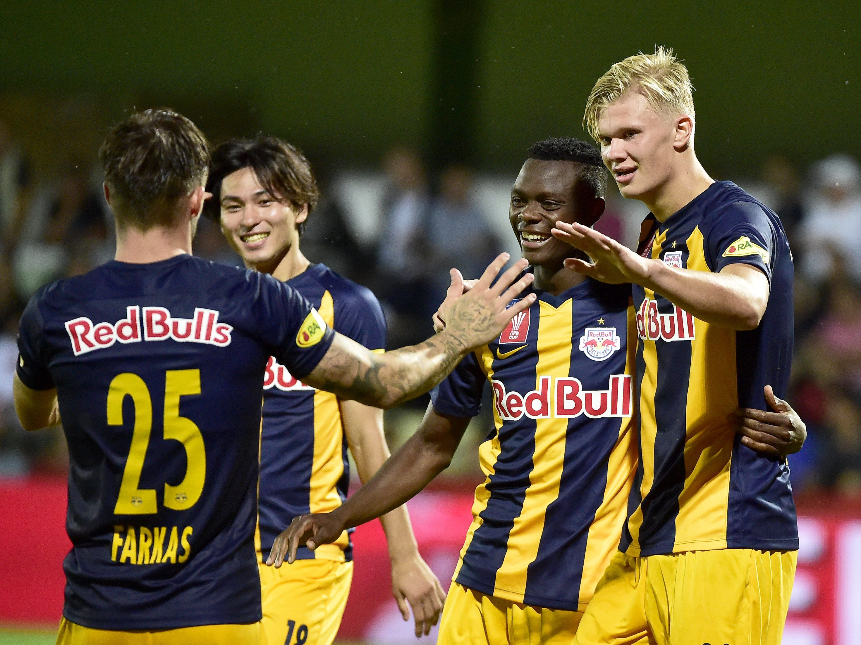 Red Bull Salzburg siegte in der 1. Runde des ÖFB-Cups mit 7:1 über Parndorf. Red Bull Salzburg siegte in der 1. Runde des ÖFB-Cups mit 7:1 über Parndorf.