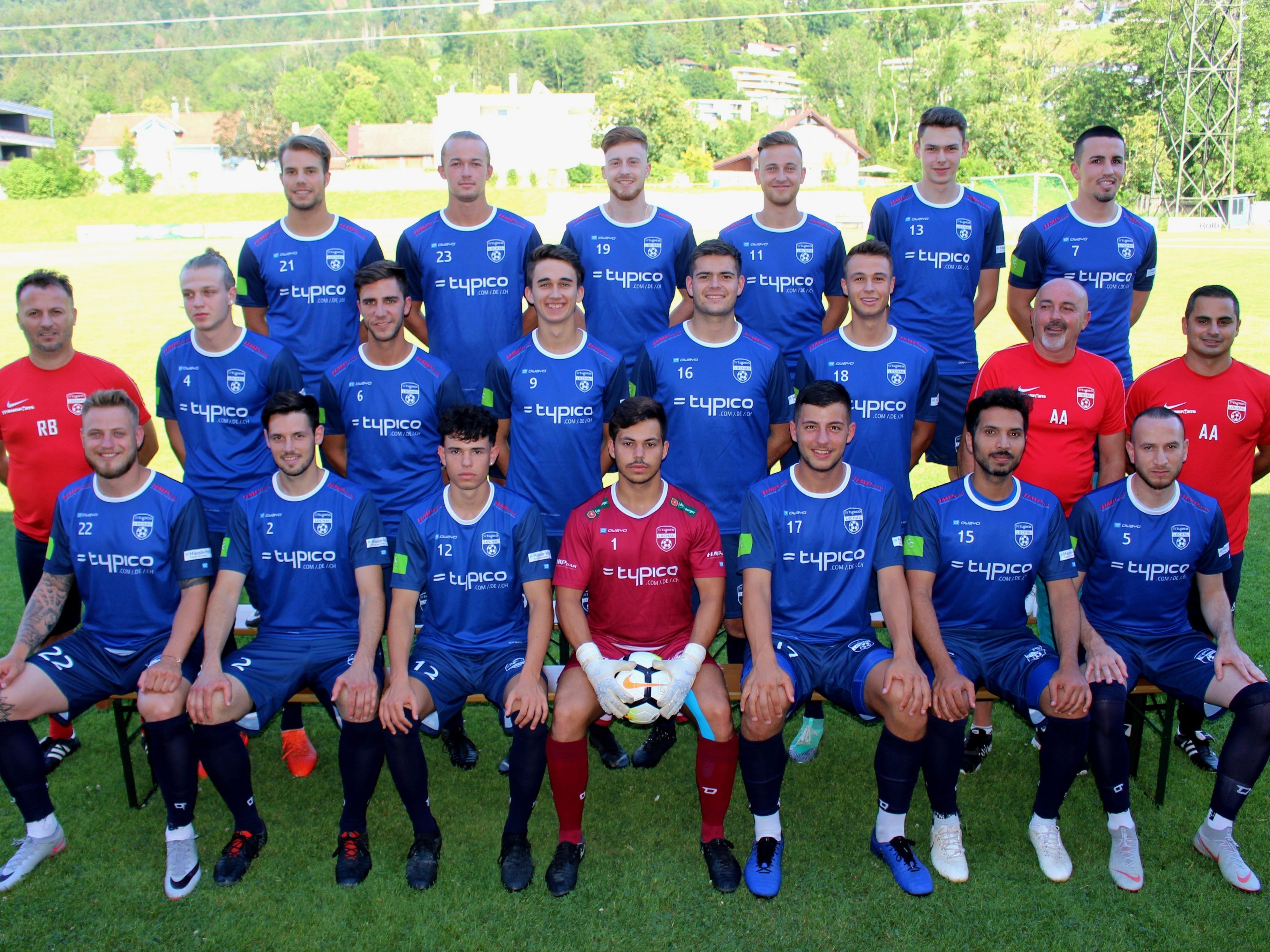 Die Kampfmannschaft des SV typico Lochau im Spieljahr 2019/2020 - Bildunterschrift siehe Text unten!