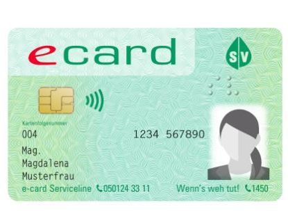 Ab 1.1.2020 wird eine neue Generation von e-cards ausgegeben, die auch mit einem Foto des Versicherten ausgestattet ist.