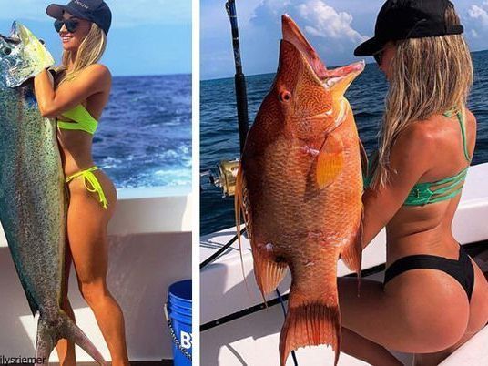 Die Anglerin Emily Riemer hat einen 100 Kilogramm schweren Fisch gefangen.