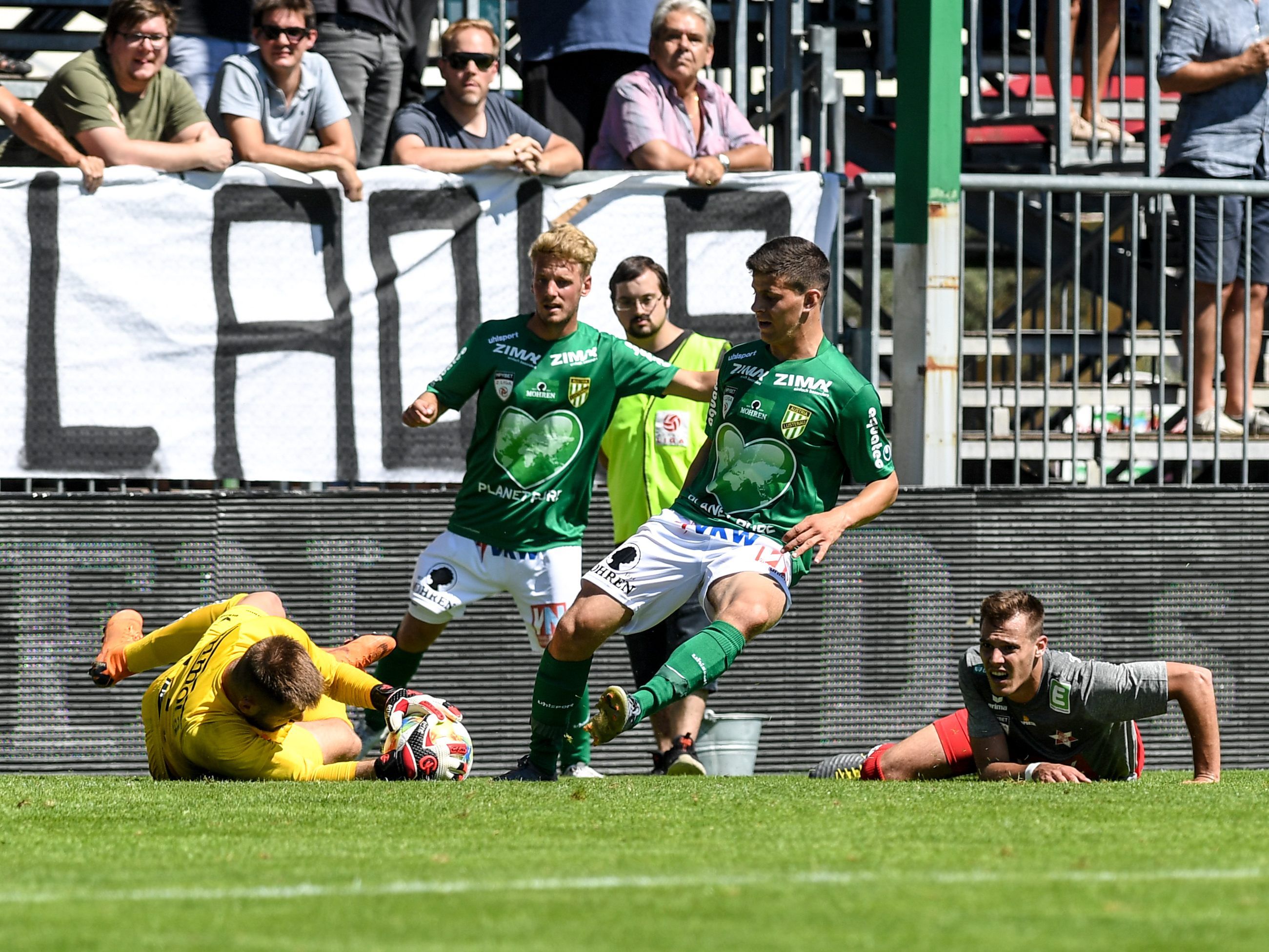 Die Lustenauer brachten den Ball heute nicht an GAK-Keeper Haider vorbei.