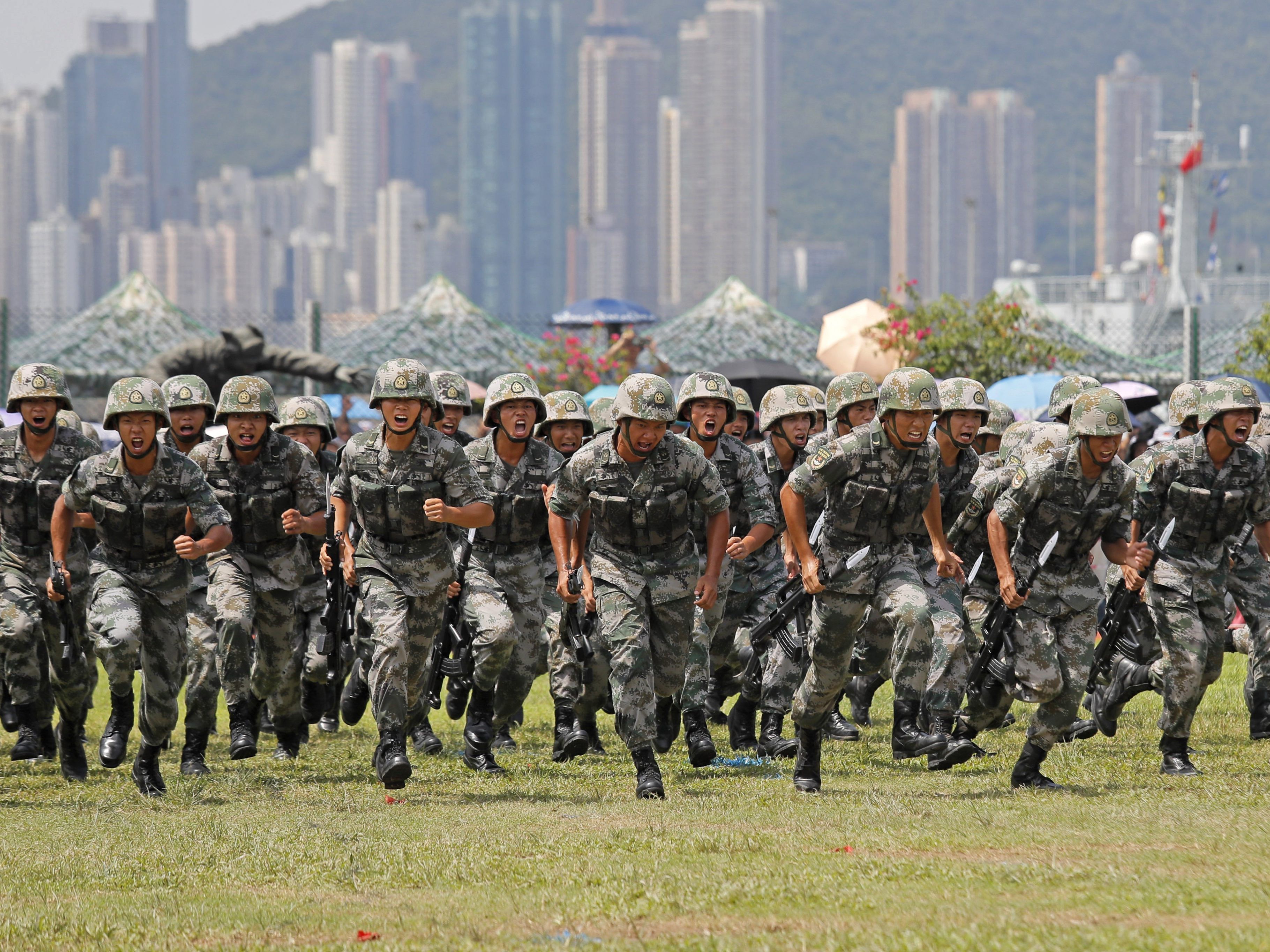 Die Volksbefreiungsarmee bei einer Übung in Hong Kong