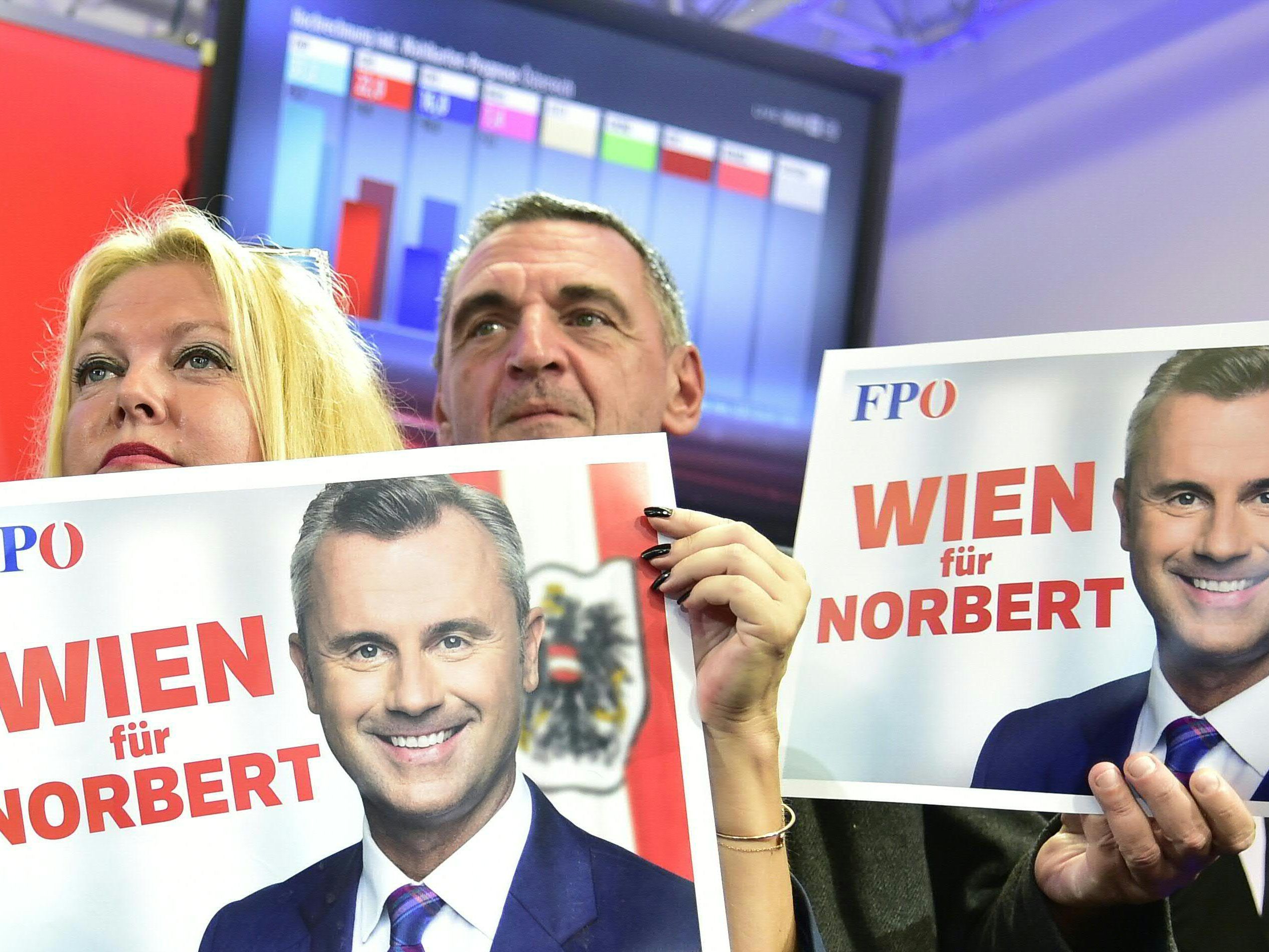FPÖ um Norbert Hofer mit 10 Prozentpunkten Verlust. FPÖ um Norbert Hofer mit 10 Prozentpunkten Verlust.