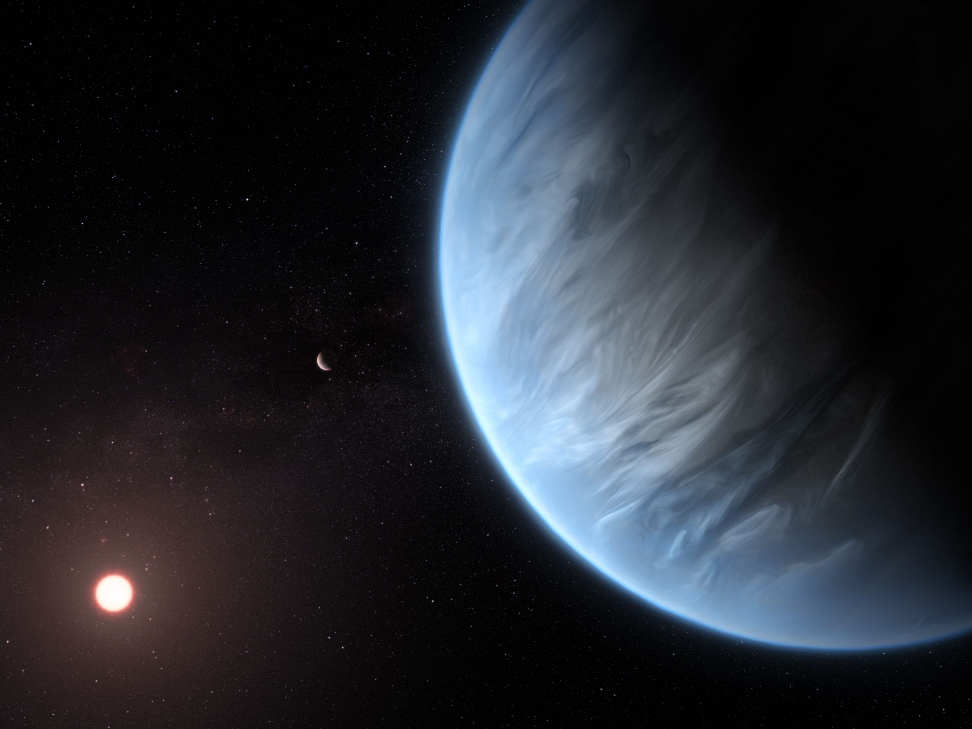 Der 2015 entdeckte Planet ist potenziell bewohnbar und hat Wasserdampf in seiner Atmosphäre. Der 2015 entdeckte Planet ist potenziell bewohnbar und hat Wasserdampf in seiner Atmosphäre.