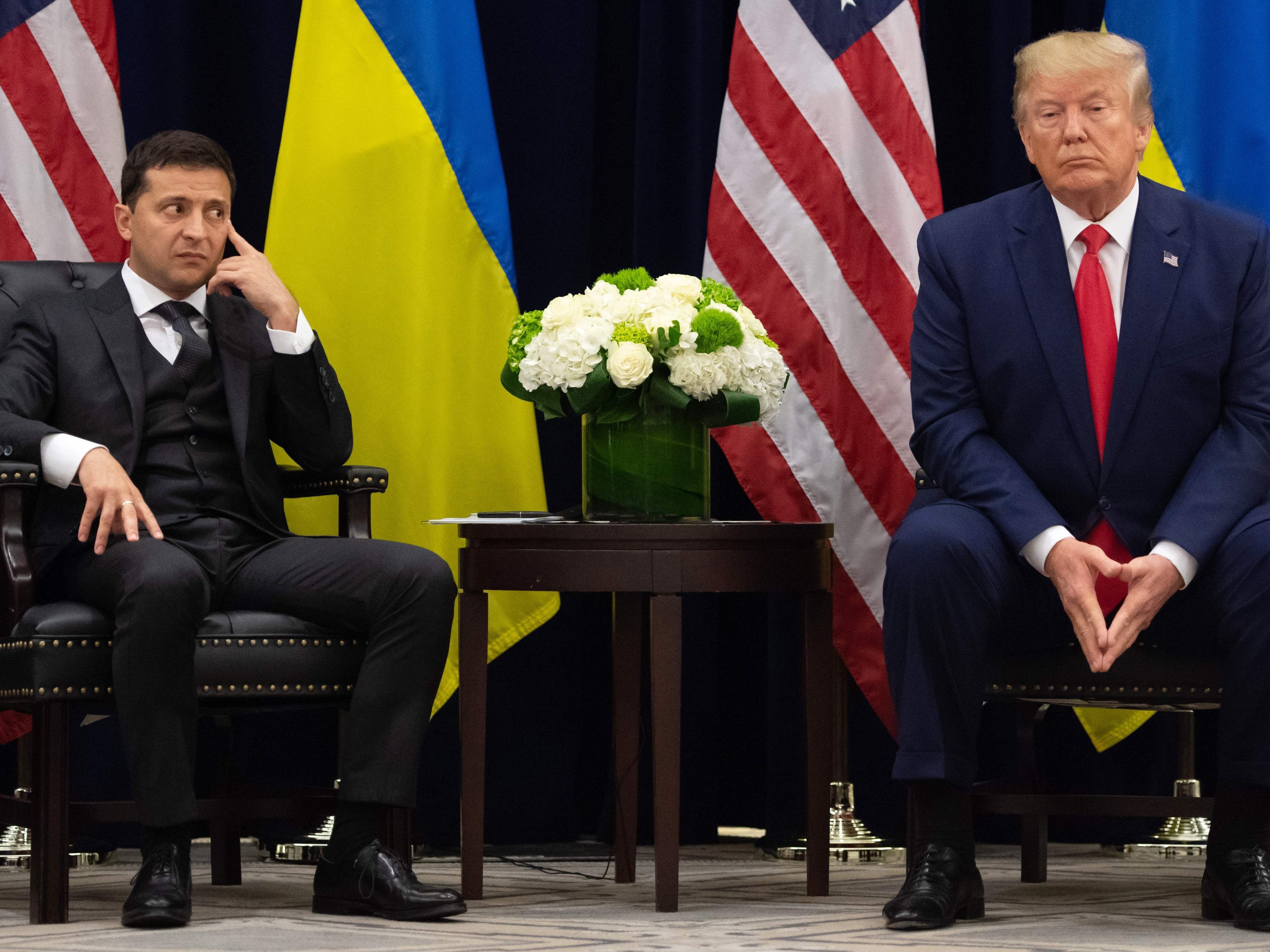Trump mit dem Ukrainischen Präsidenten Volodymyr Zelensky. Trump mit dem Ukrainischen Präsidenten Volodymyr Zelensky.