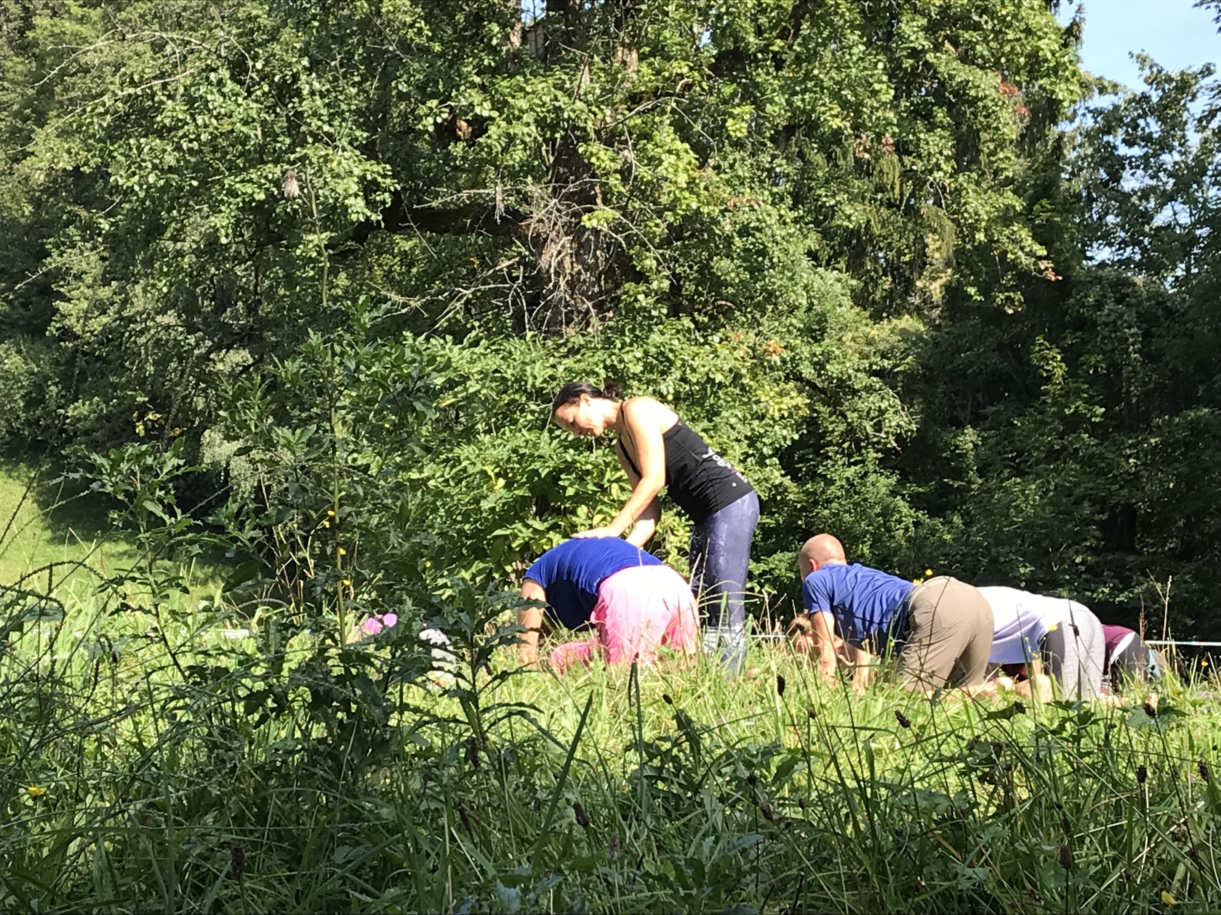 Burgyoga stand kürzliche auf dem Schlossberg auf dem Programm