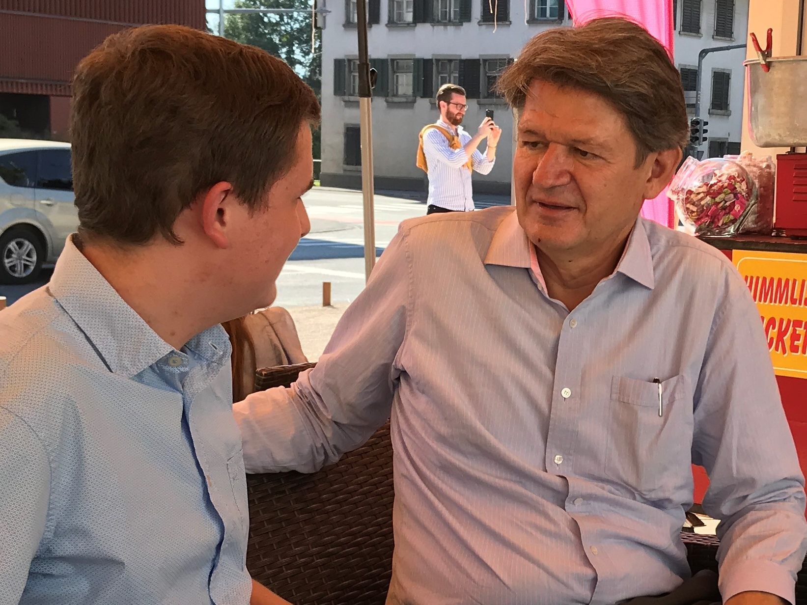 Helmut Brandstätter beim Interview zum Wahlkampf am 13. September in Lauterach Helmut Brandstätter beim Interview zum Wahlkampf am 13. September in Lauterach
