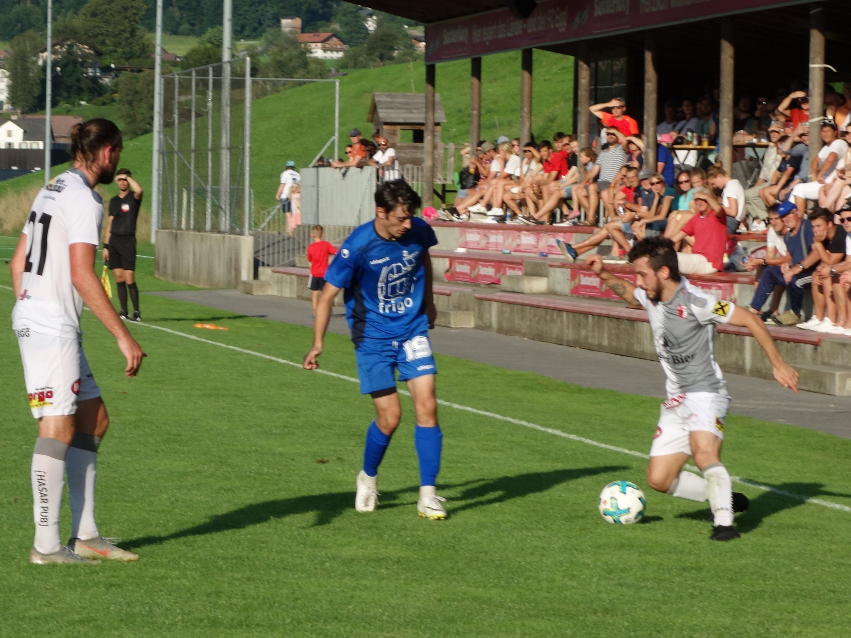 Marcel Meusburger (li.) und Murat Bekar erzielten die Egger Treffer in Lustenau.