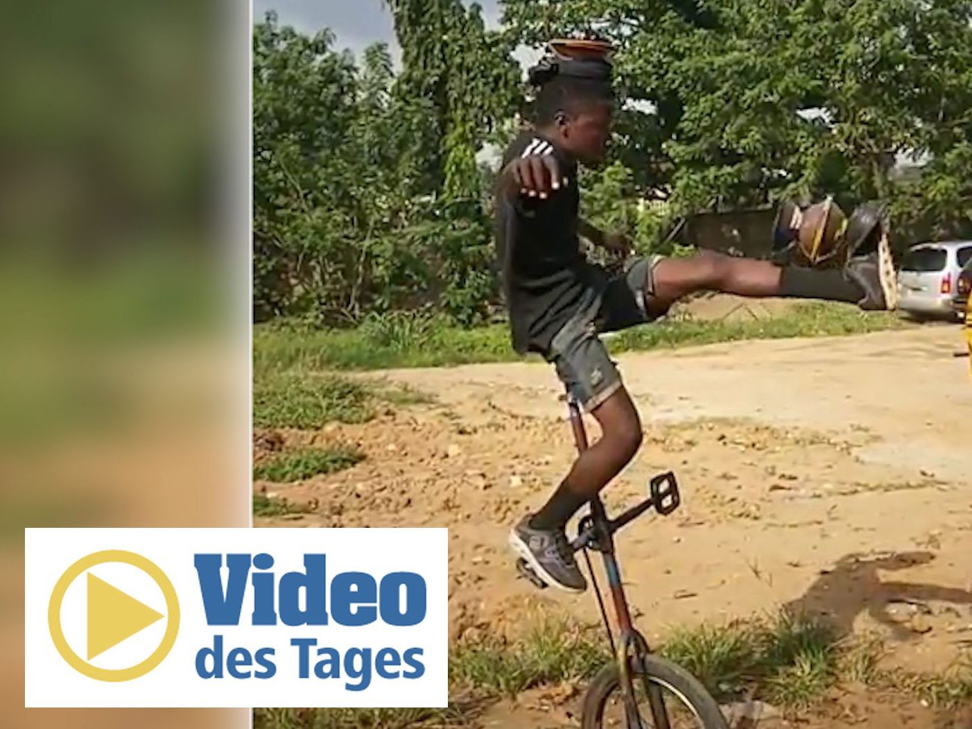 Unglaubliche Tricks auf dem Einrad von einem Jungen aus Laos, Nigeria.