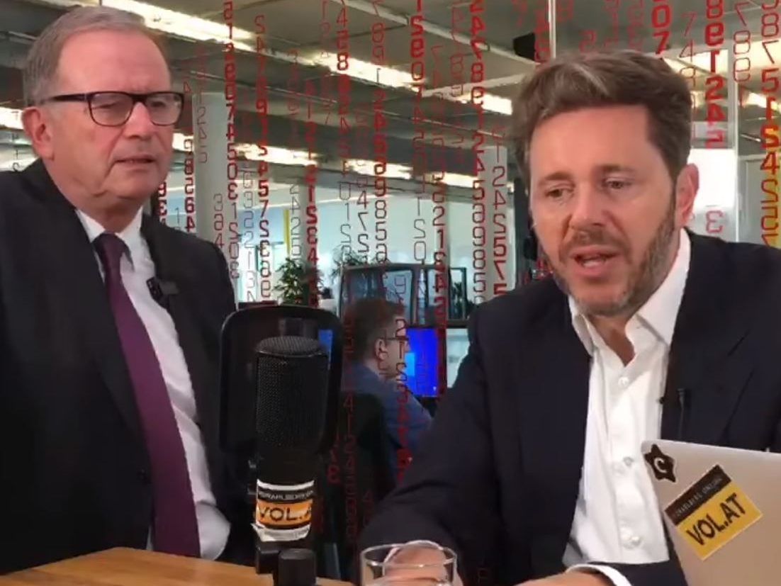 Karlheinz Kopf (l.) und Harald Mahrer (r.) im Interview bei VOL.AT.