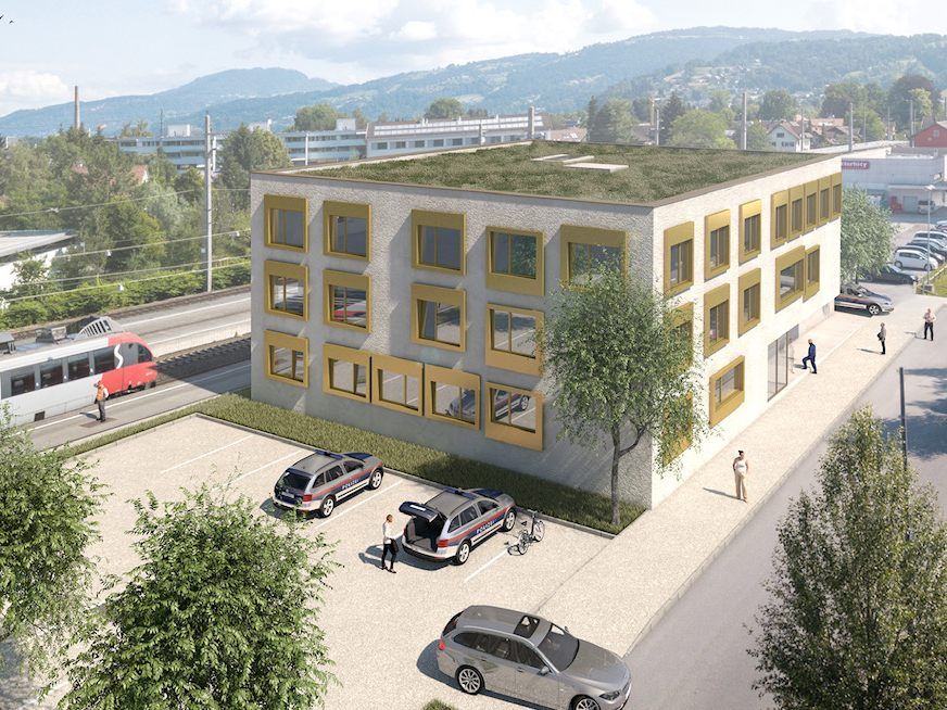 So soll das fertige neue Polizeigebäude am Dornbirner Bahnhof aussehen. So soll das fertige neue Polizeigebäude am Dornbirner Bahnhof aussehen.