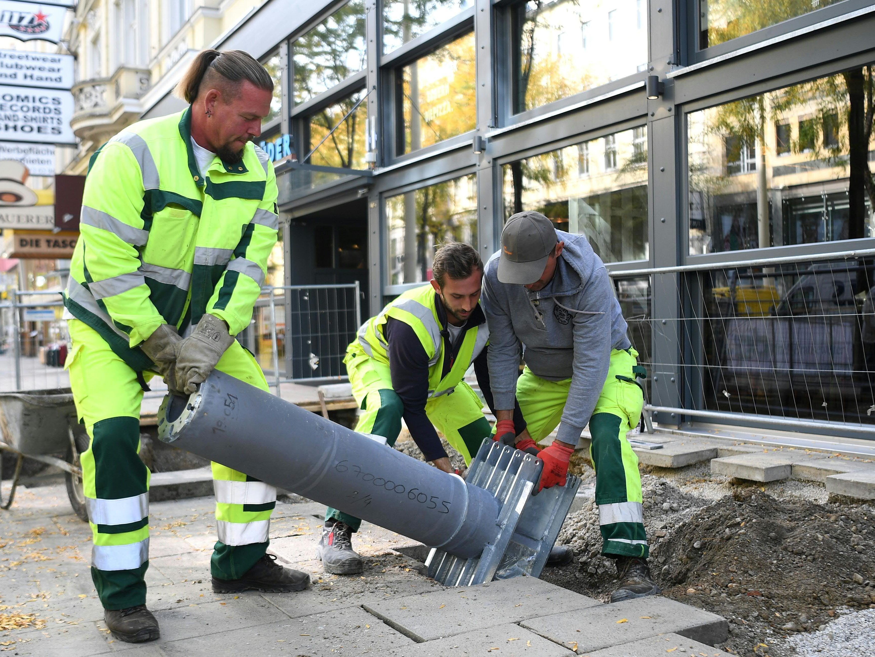 Heute hat der Baustart für die Sicherheitspoller auf der Mariahilfer Straße begonnen.