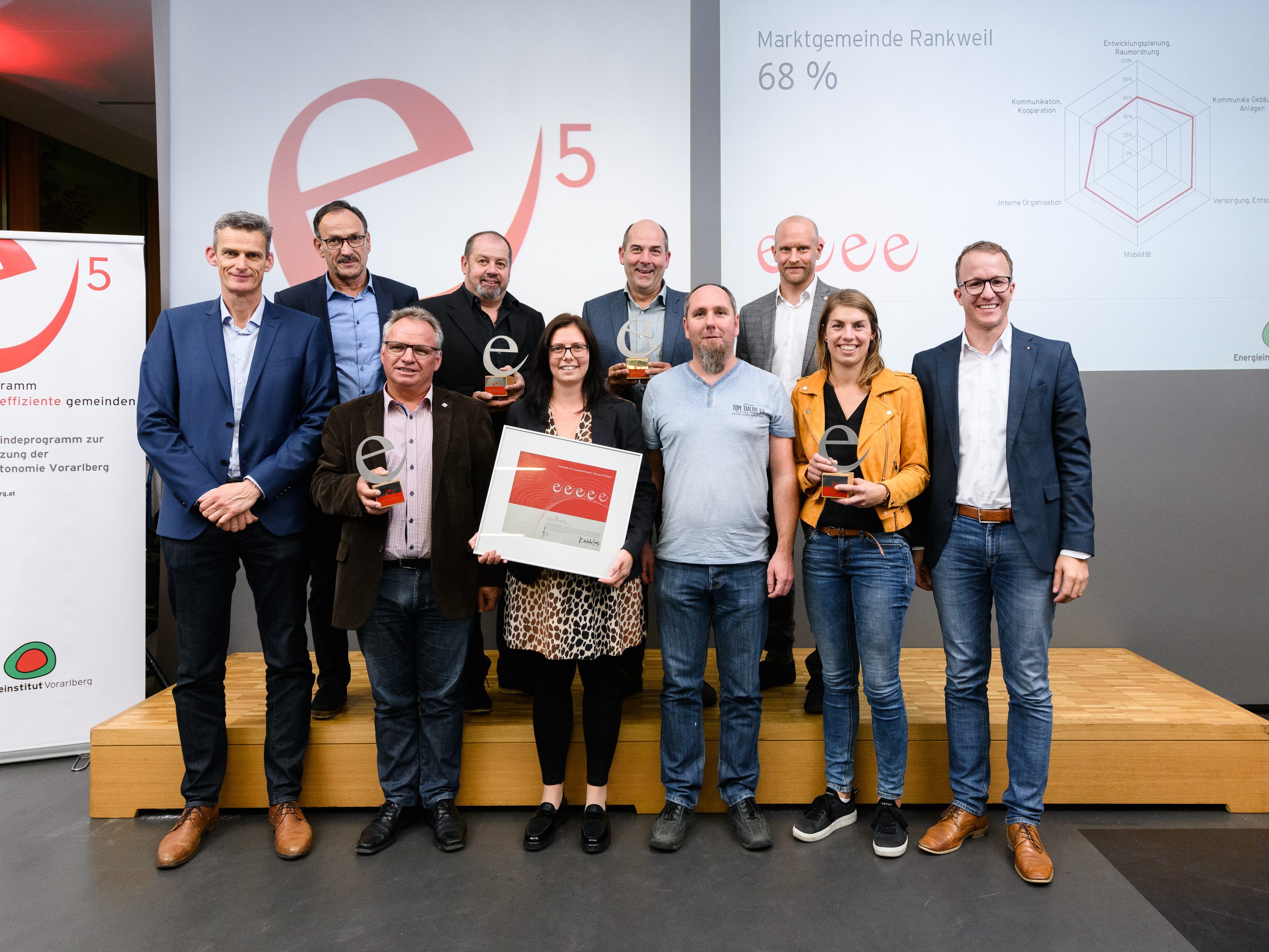 Das Rankweiler e5-Team im Rahmen der Auszeichnung. Das Rankweiler e5-Team im Rahmen der Auszeichnung.