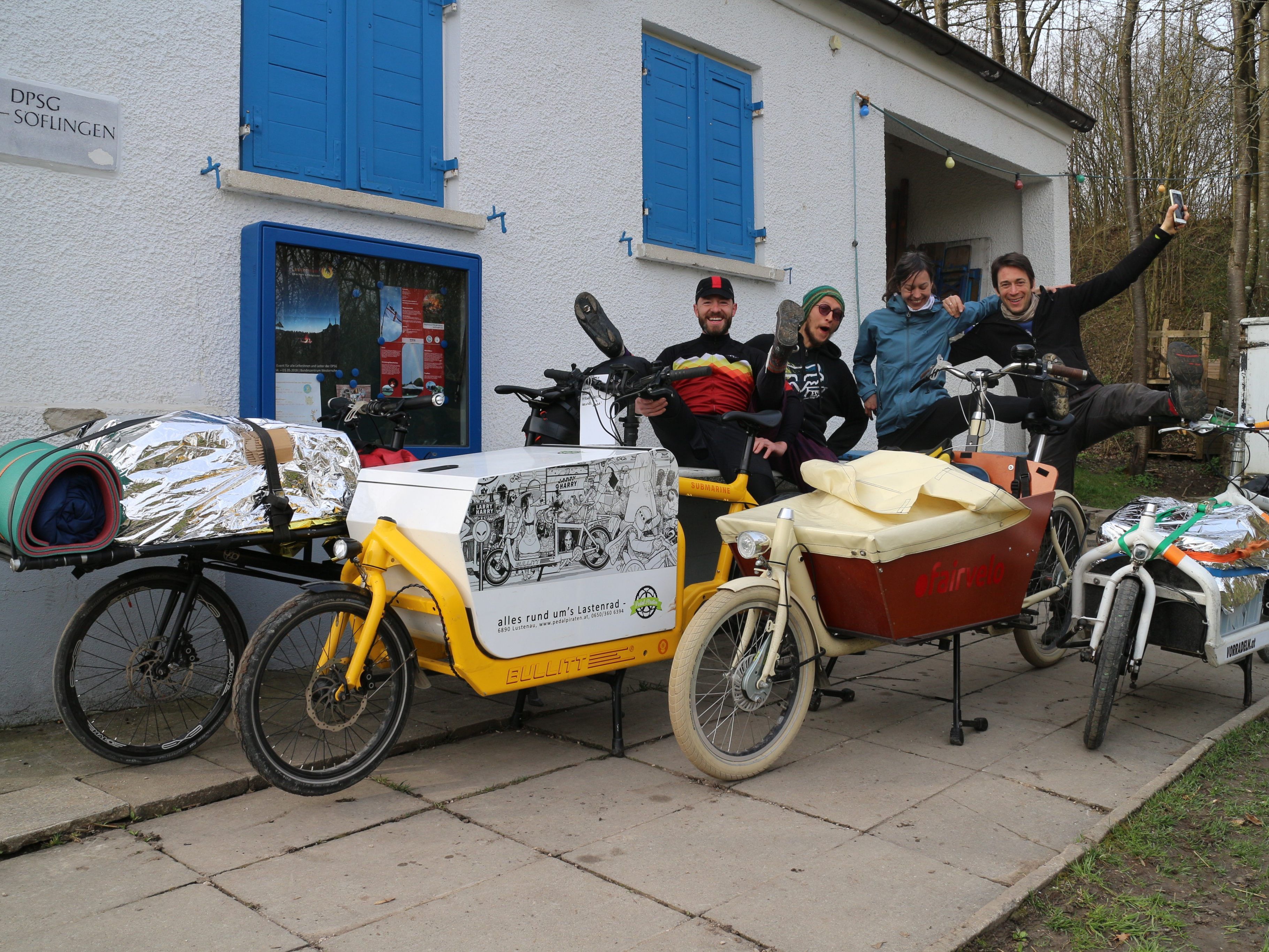 Fairvelo Lastenrad unterwegs bei der letzten Schokofahrt im April 2018