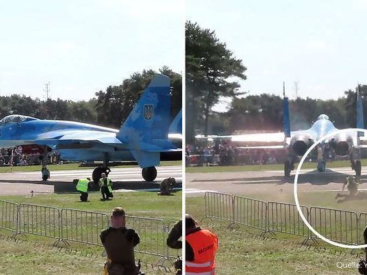 Zwischenfall bei Flugshow: Jet bläst Menschen weg