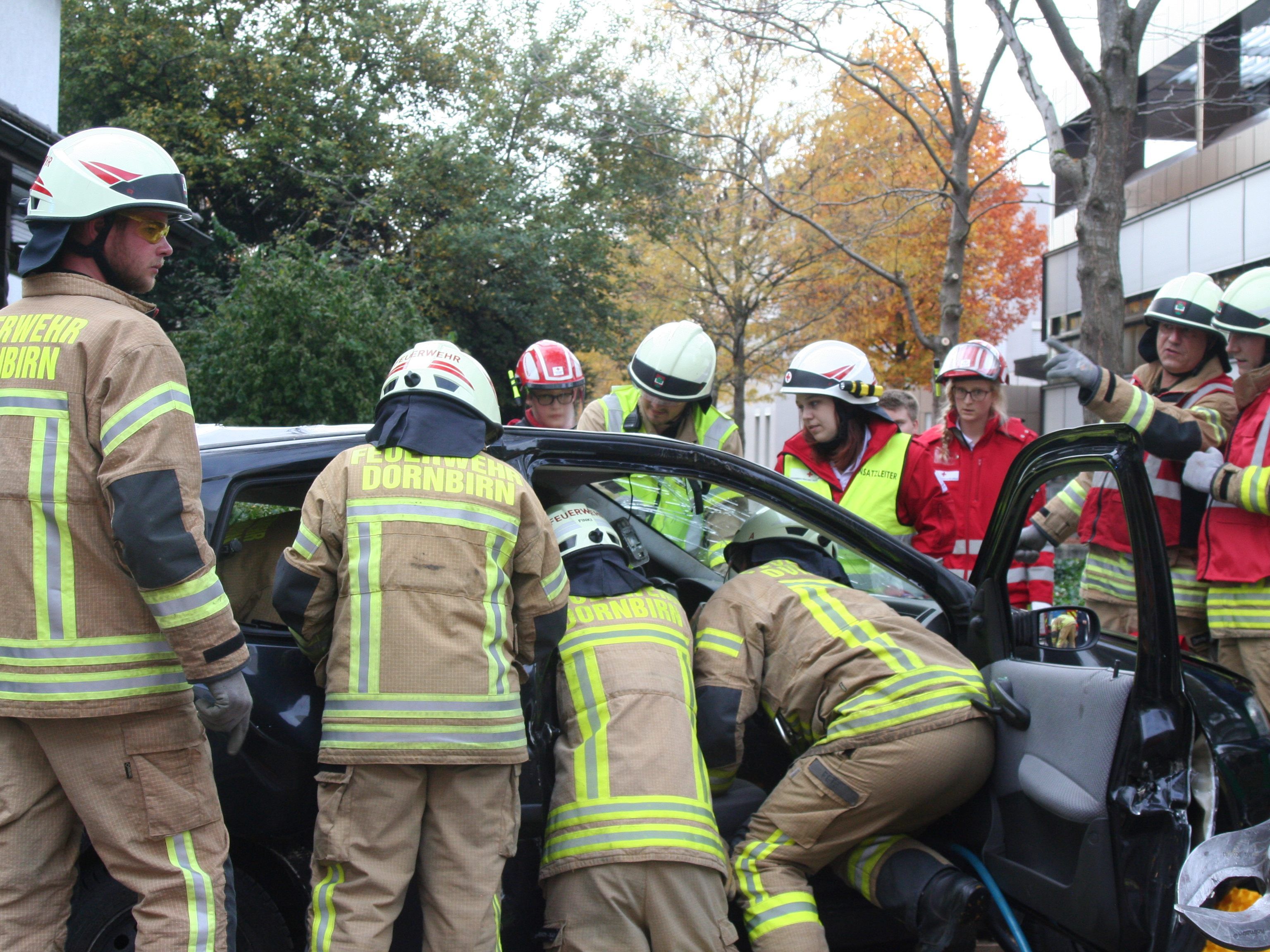 Die Feuerwehr Dornbirn  bei der Schlussübung 2019