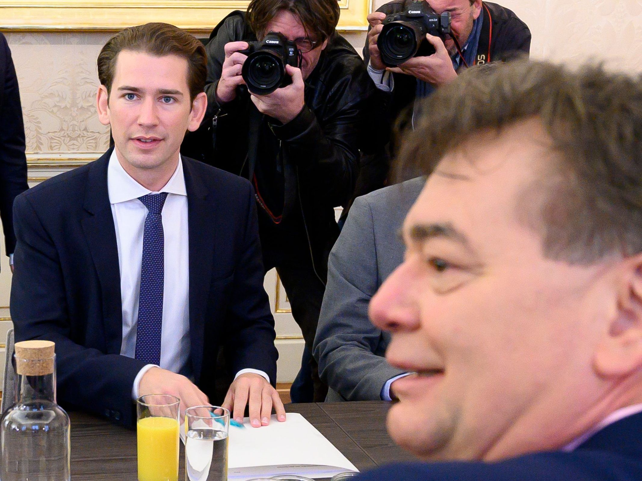Kurz und Kogler bei den Sondierungsgesprächen.
