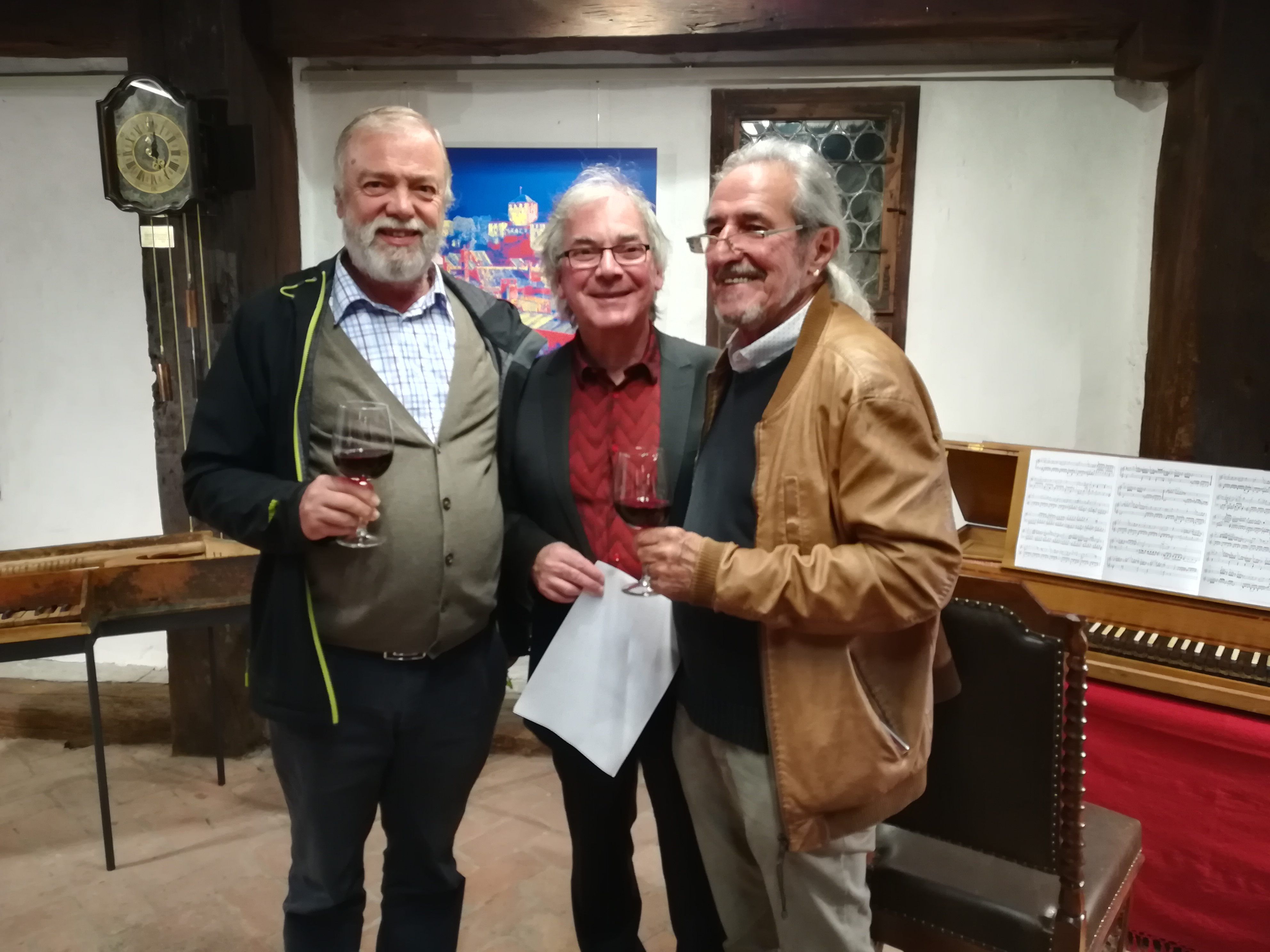 Obmann Manfred Getzner, Michael Günther und Werner Fuchs freuten sich über den gelungenen "Clavierabend". Obmann Manfred Getzner, Michael Günther und Werner Fuchs freuten sich über den gelungenen "Clavierabend".