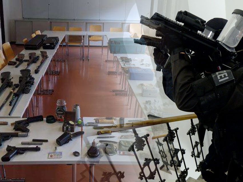 Die von der Polizei in Feldkirch sichergestellten Waffen.