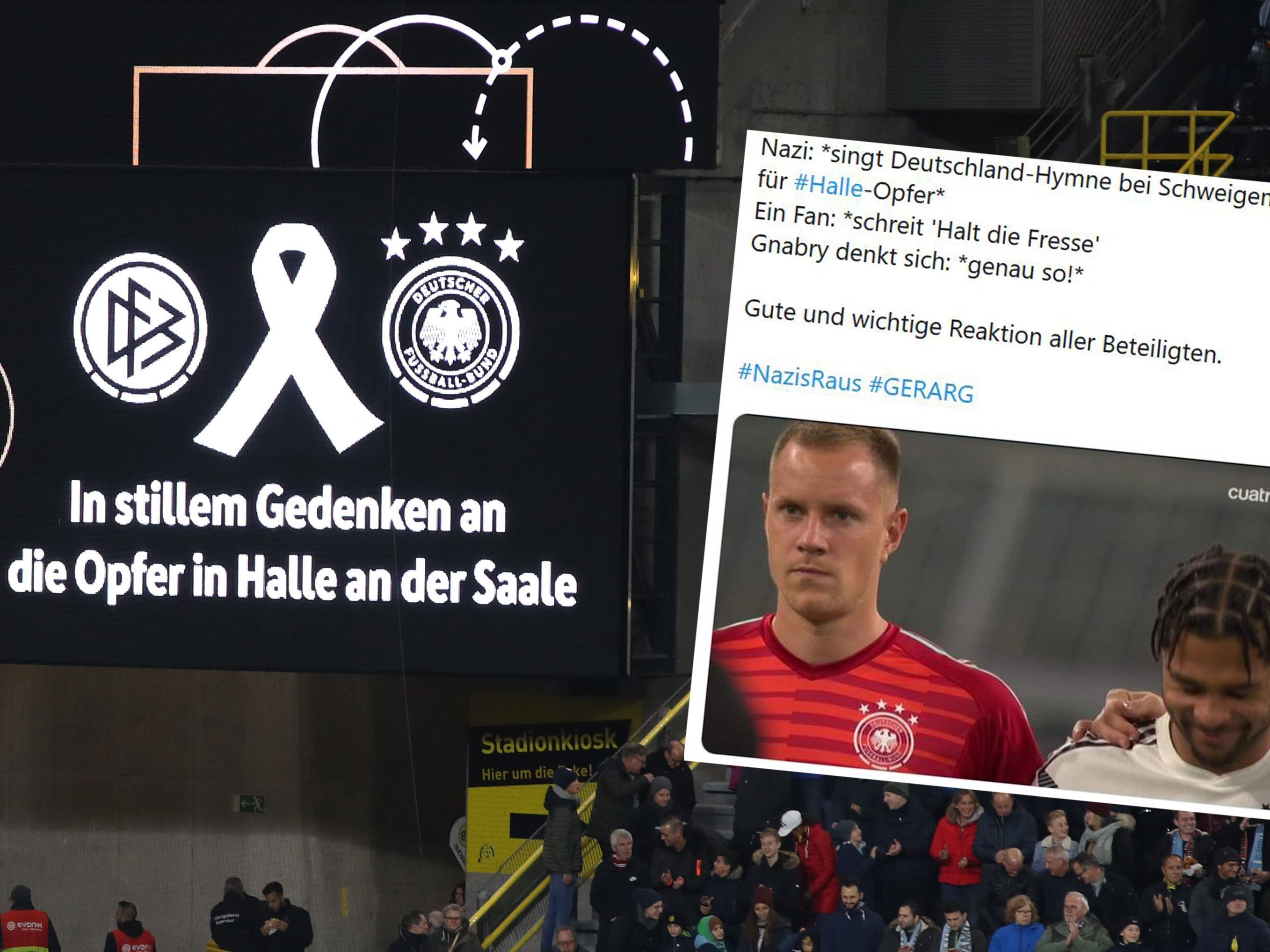 Ein Anhäger stört die Schweigeminute - doch das Publikum reagiert stark.