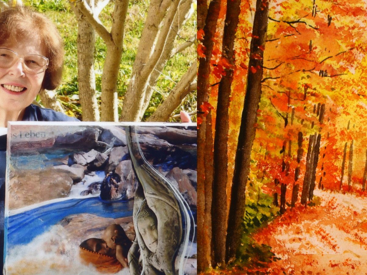 Ein Bild von Kornelia Kubo und ein Aquarell von Alfons Frick. Ein Bild von Kornelia Kubo und ein Aquarell von Alfons Frick.