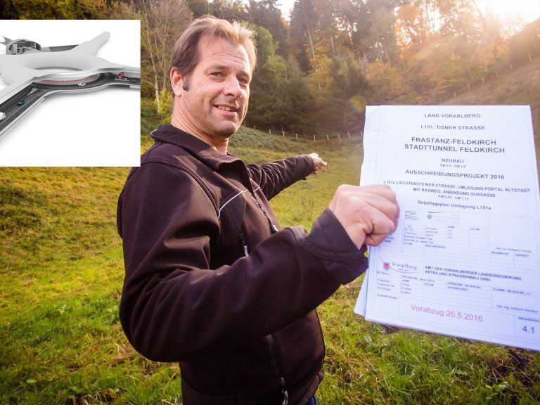 Projektleiter Bernhard Braza zeigt, wo eine Tunneleinfahrt entsteht. Projektleiter Bernhard Braza zeigt, wo eine Tunneleinfahrt entsteht.
