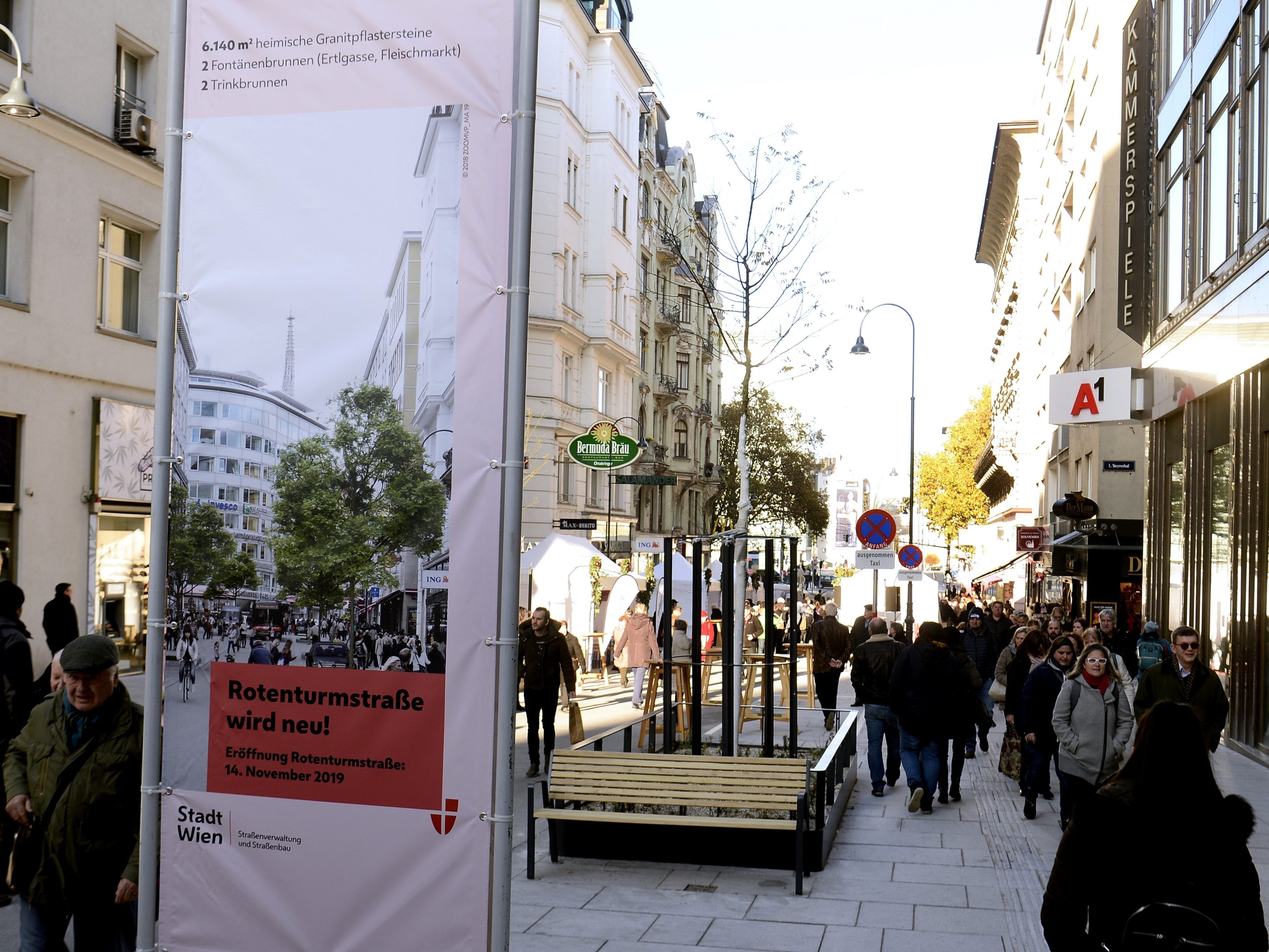 Die Rotenturmstraße wurde knapp sechs Monate umgebaut. Die Rotenturmstraße wurde knapp sechs Monate umgebaut.