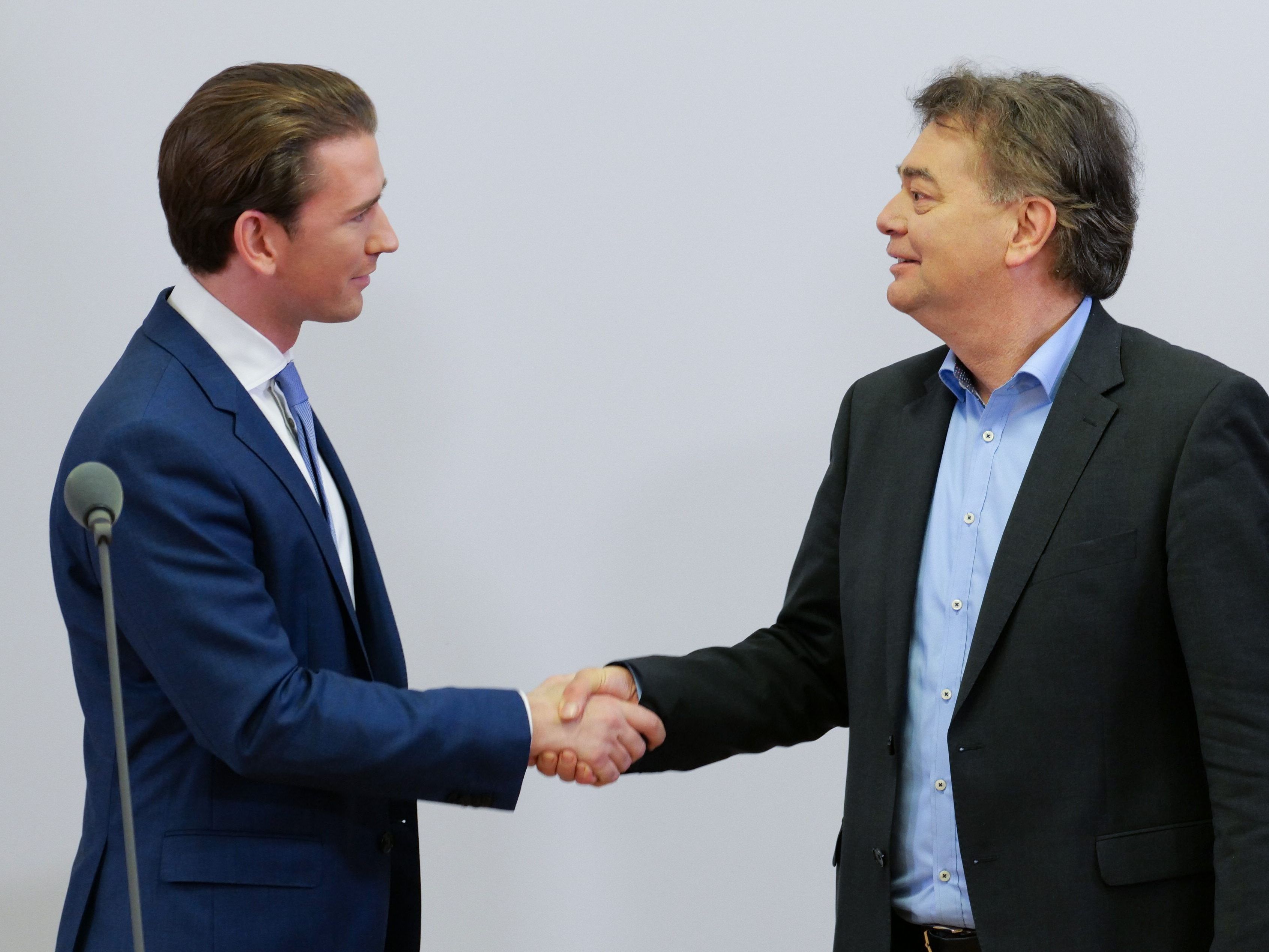 Kurz und Kogler im Rahmen der Verhandlungen. Kurz und Kogler im Rahmen der Verhandlungen.
