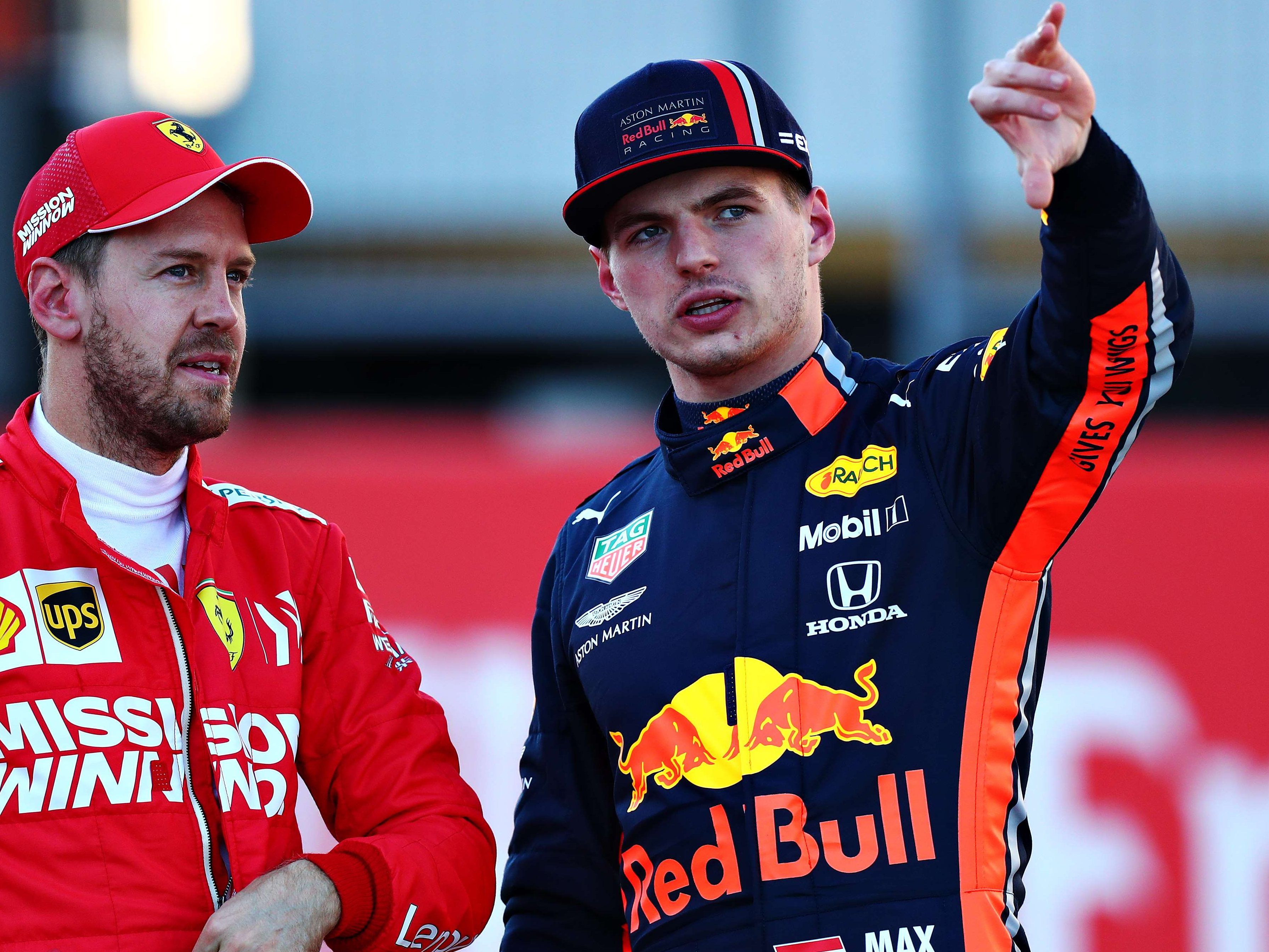 Sebastian Vettel und Max Verstappen. Sebastian Vettel und Max Verstappen.