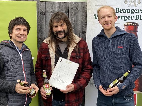 GF von BIO Vorarlberg & BIO AUSTRIA Vorarlberg Manuel Kirisits-Steinparzer, MSc, GF Brauerei Fohrenburg Wolfgang Sila, Bio Bauer Christoph Weißenbach)