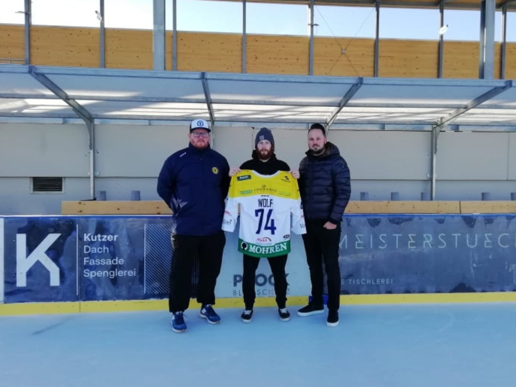 HSC Headcoach Heimo Lindner, Marcel Wolf und Obmann Mike Töchterle
