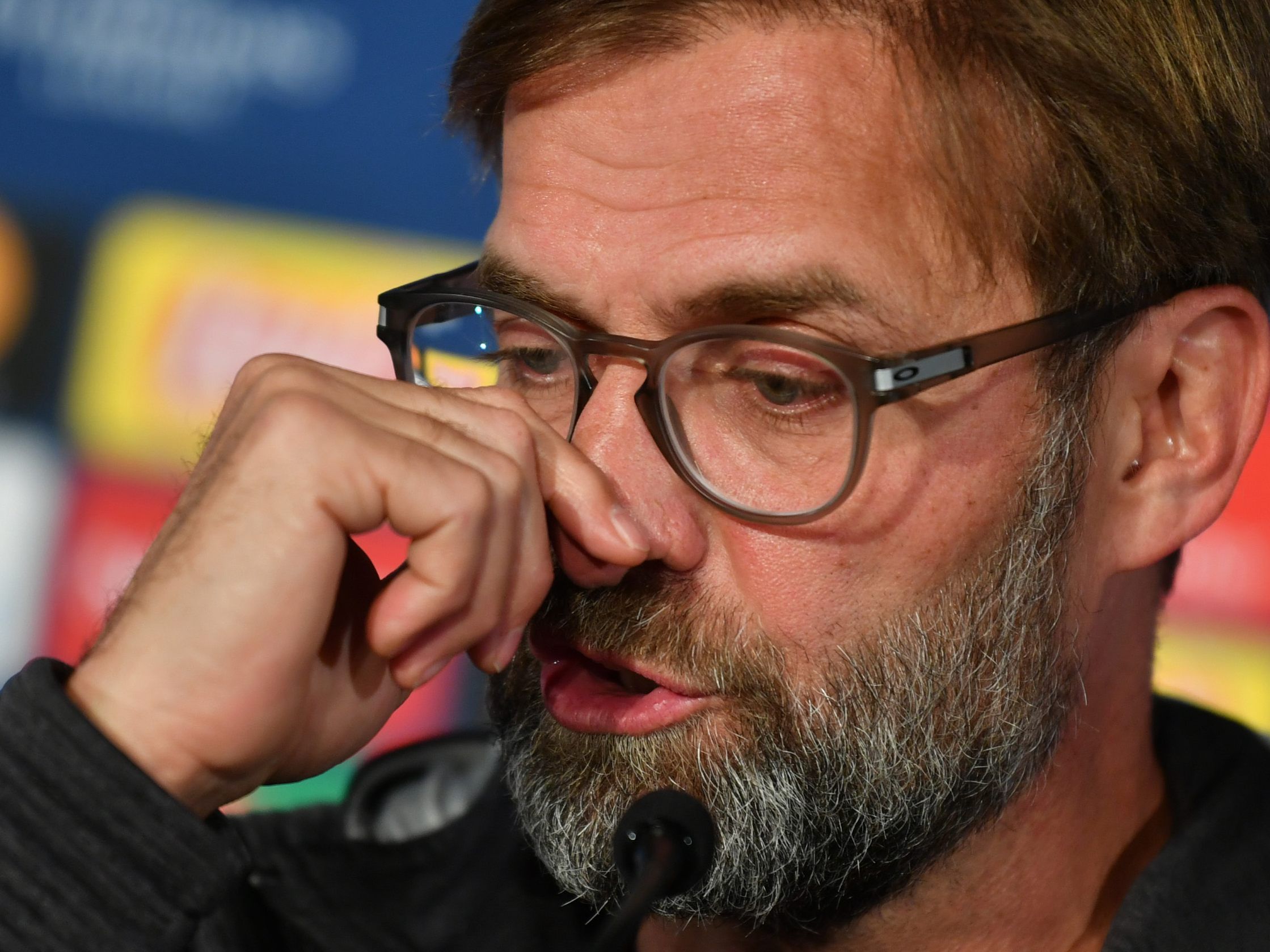 Liverpool-Trainer Jürgen Klopp am Montag bei der Pressekonferenz in Salzburg. Liverpool-Trainer Jürgen Klopp am Montag bei der Pressekonferenz in Salzburg.