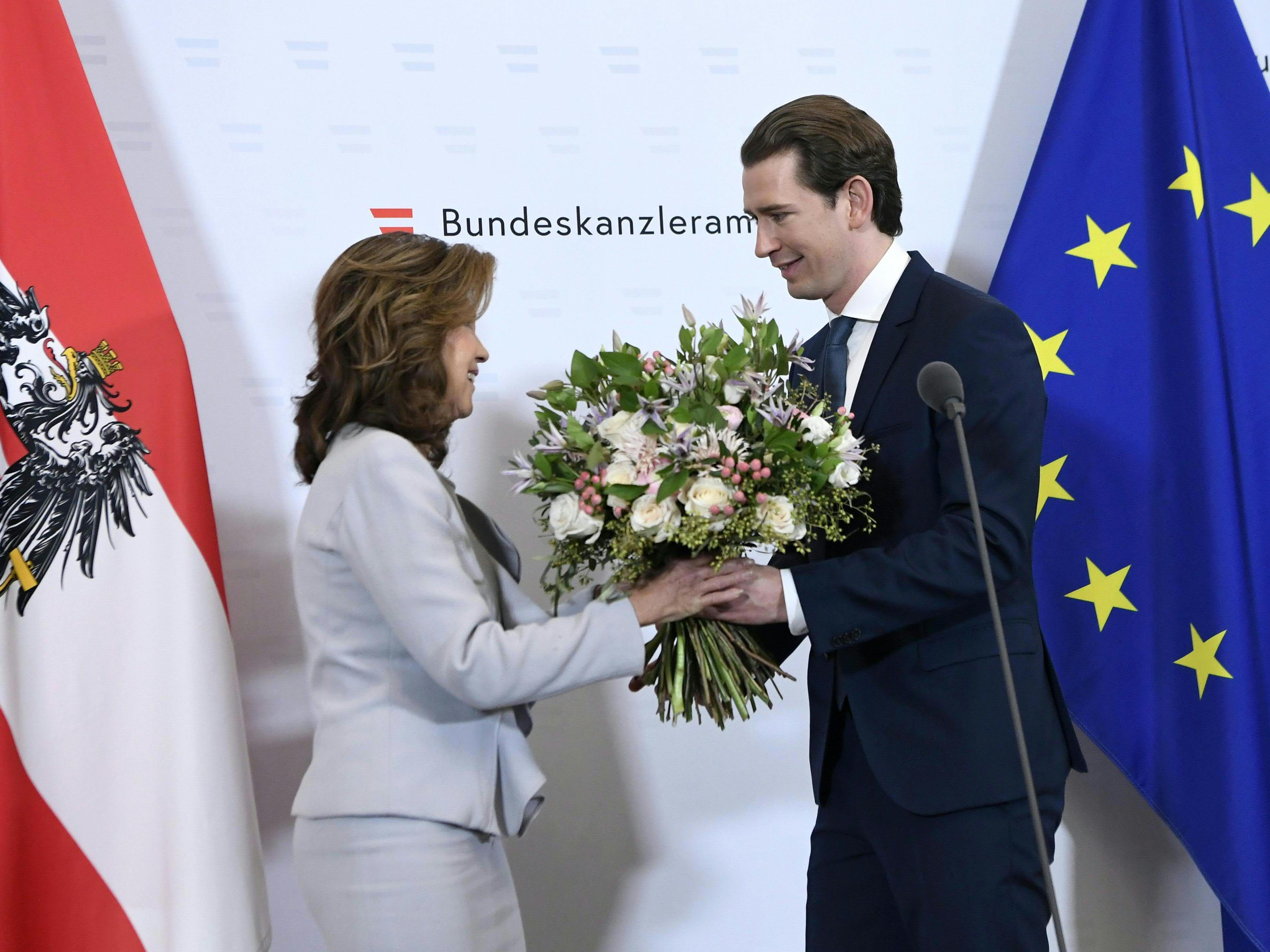 Kurz dankt Übergangskanzlerin für ihre Amtsführung