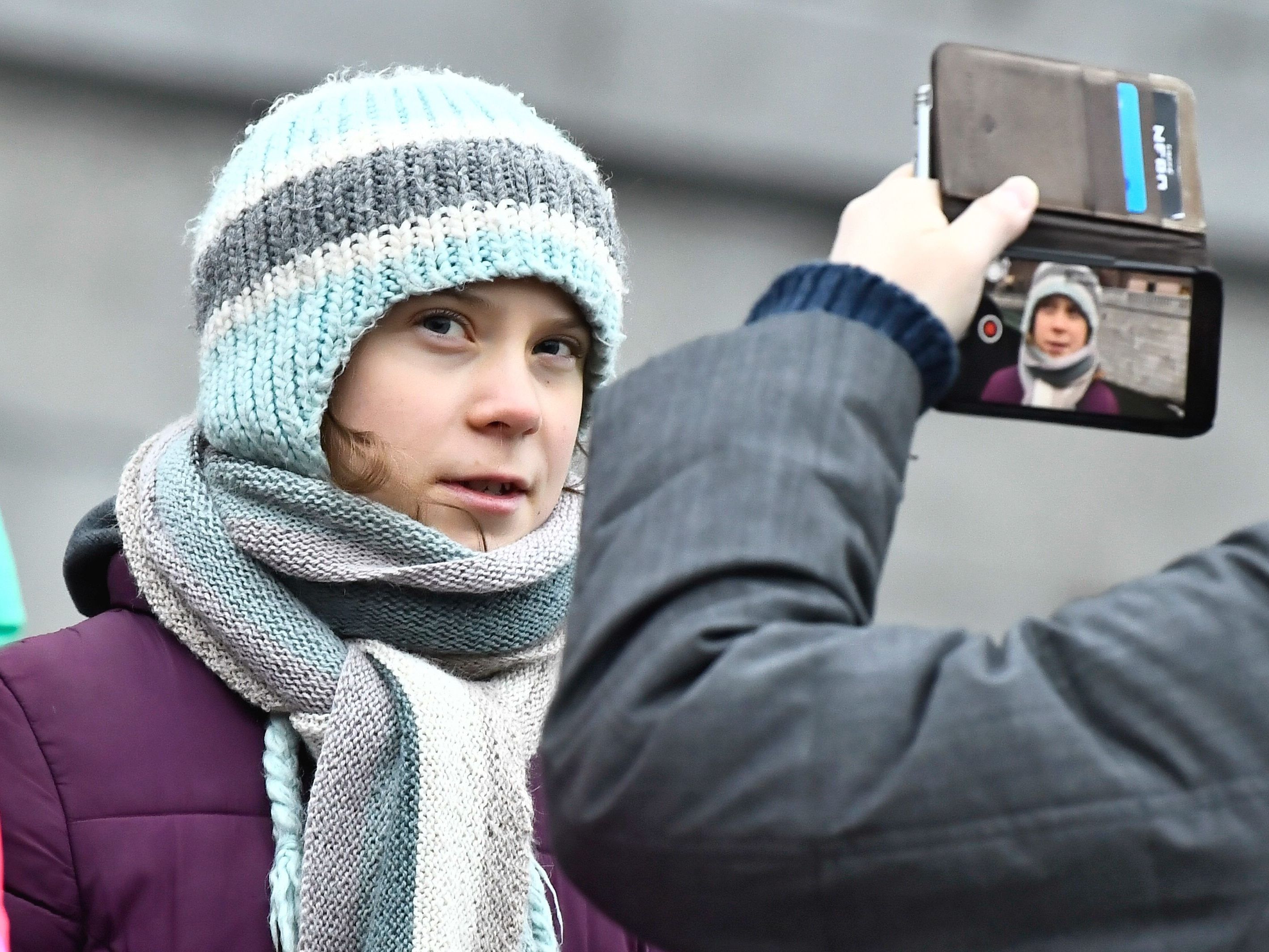 Greta Thunberg kommt zum Weltwirtschaftsforum nach Davos.