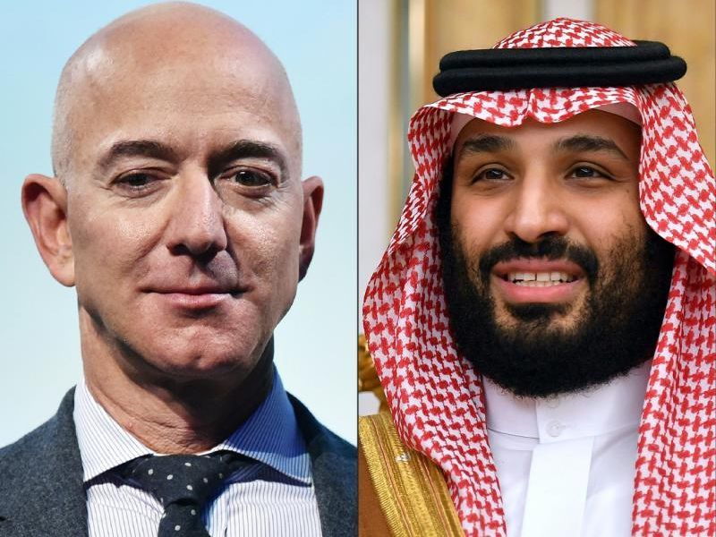 Jeff Bezos mit Kronprinz Mohammed bin Salman