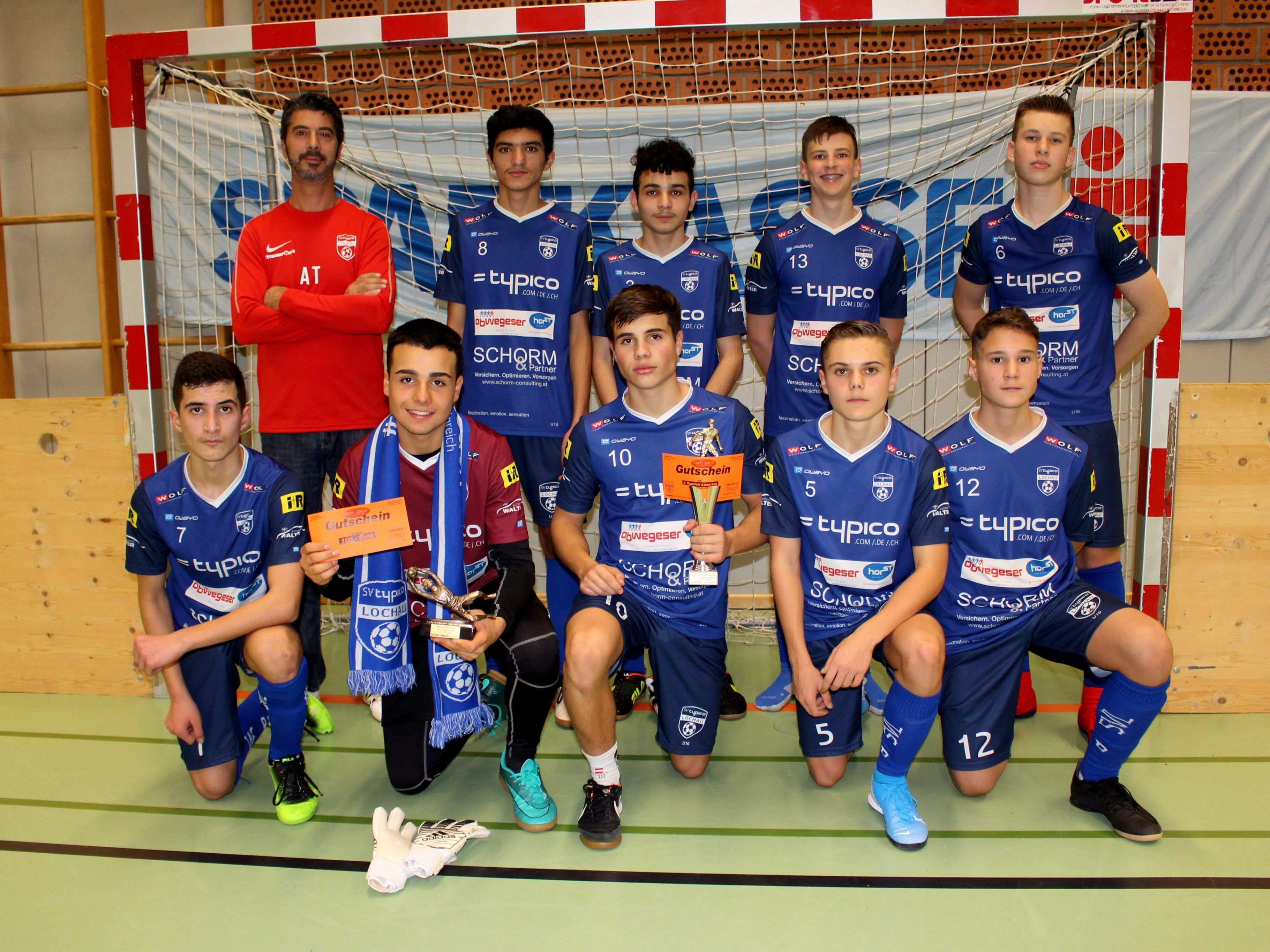 Beim Turnier der U16 Mannschaften belegte der SV typico Lochau den hervorragenden 2. Platz. Und mit Dogan Gecici hatte man auch den besten Tormann in seinen Reihen.