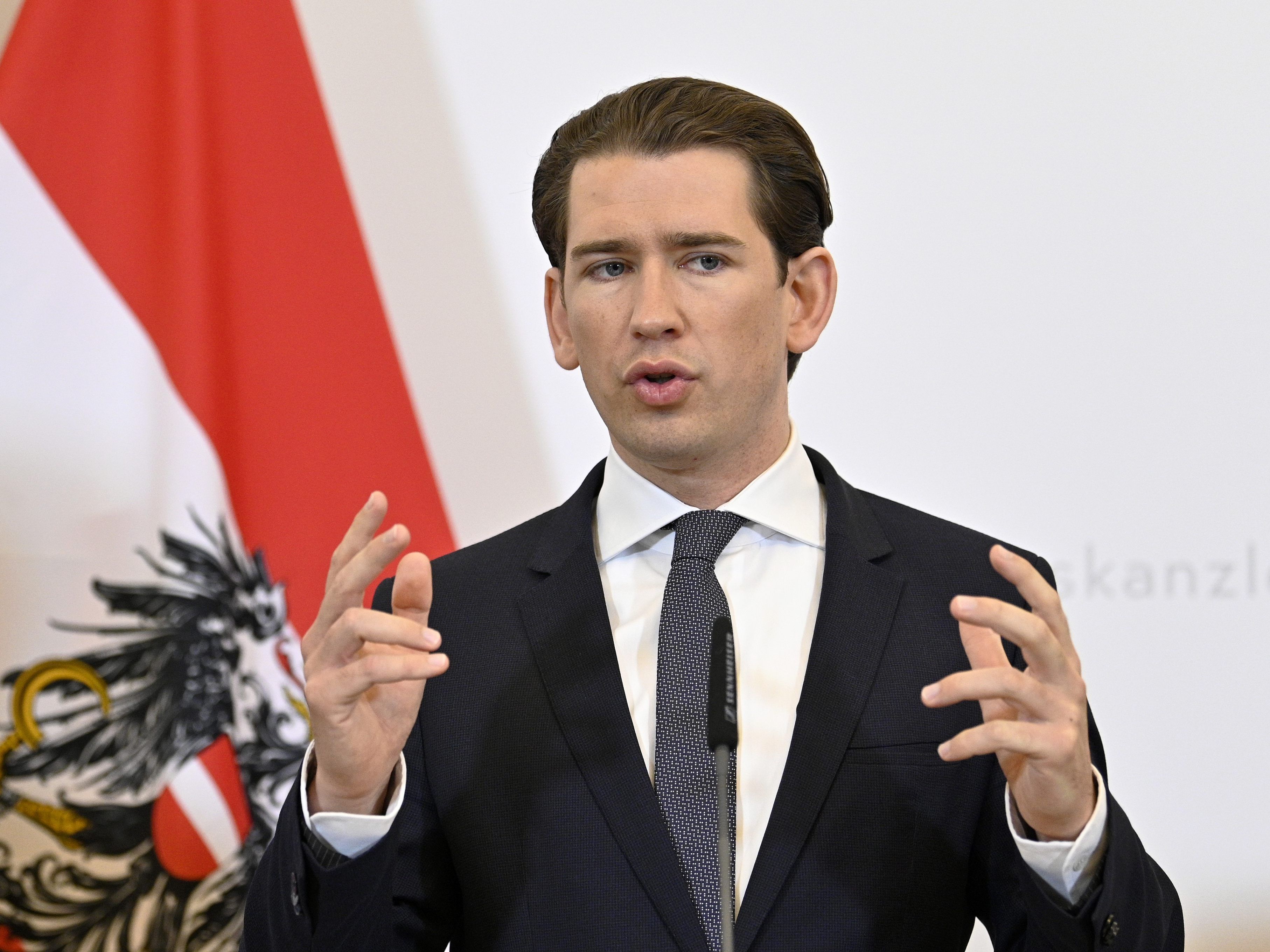 Nach dem Ministerrat stellt sich Kanzler Kurz den Fragen der Journalisten.