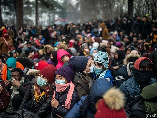 Migranten an der türkisch-griechischen Grenze