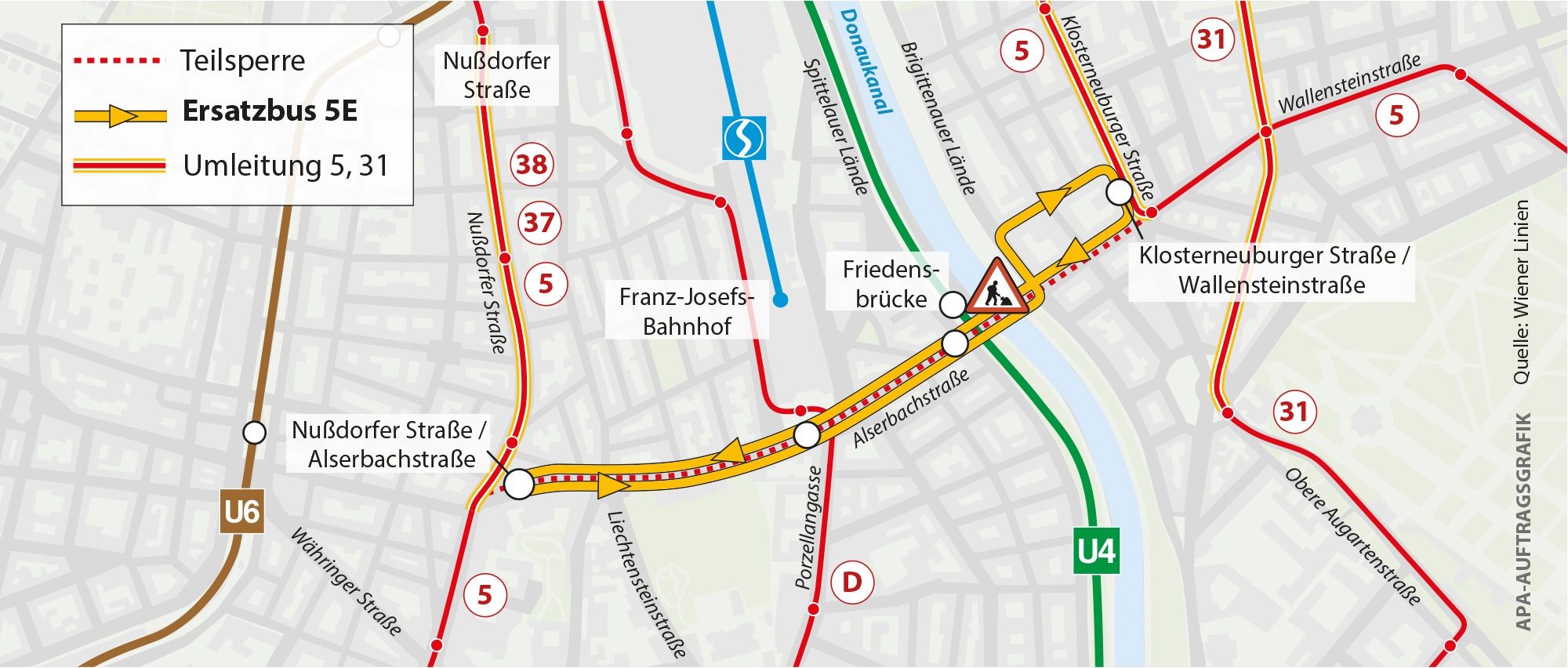 Umleitung Friedensbrücke Umleitung Friedensbrücke