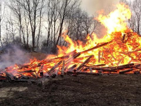 Brand des Funkenturms - der Lauteracher Funken fand trotzdem wie geplant statt Brand des Funkenturms - der Lauteracher Funken fand trotzdem wie geplant statt