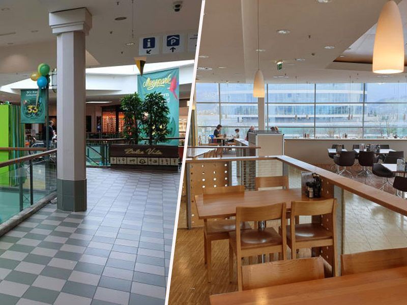 Leere Straßen, Einkaufszentren und Restaurants nur sehr spärlich besucht Leere Straßen, Einkaufszentren und Restaurants nur sehr spärlich besucht