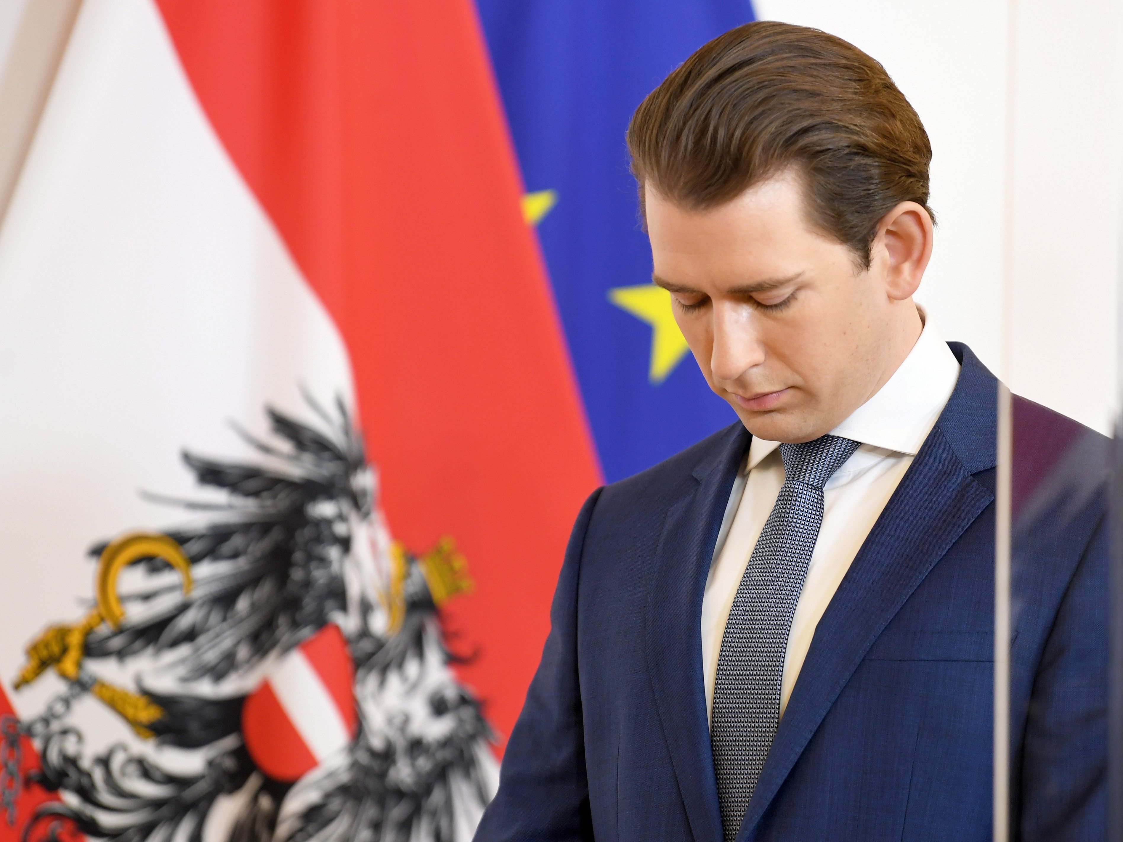 Sebastian Kurz wendet sich mit seiner Rede an die Nation.