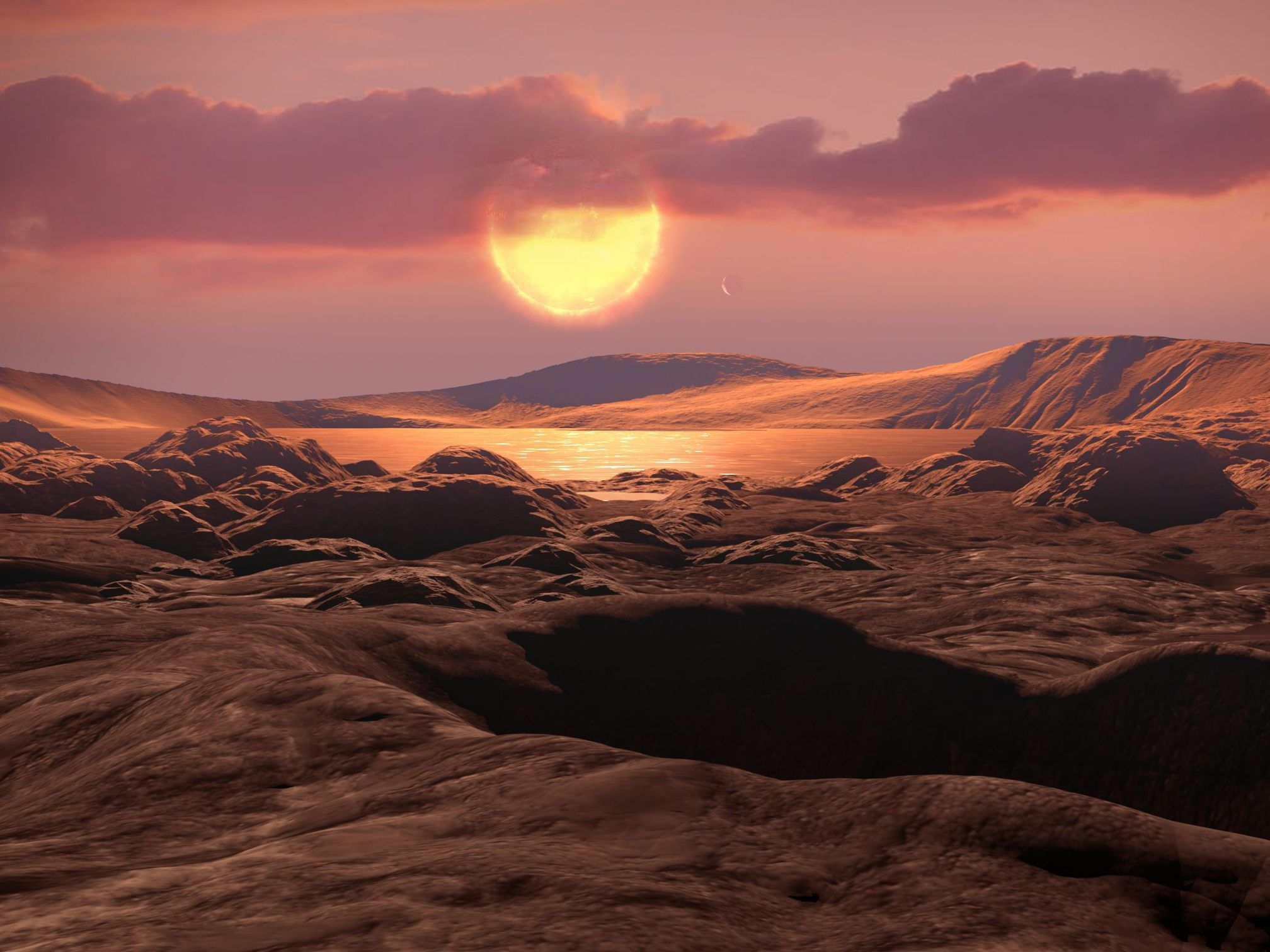 Eine Illustration der NASA zegt, wie es auf Kepler-1649c aussehen könnte.