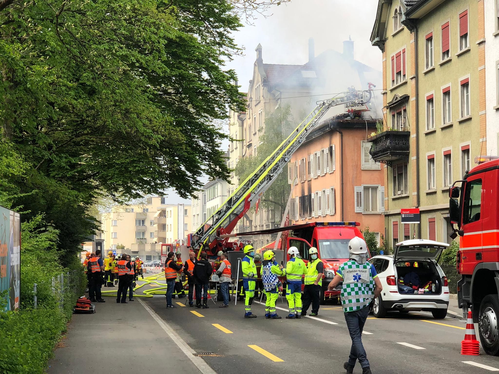 In einem St. Galler Hotel brach am Sonntag ein Feuer aus.