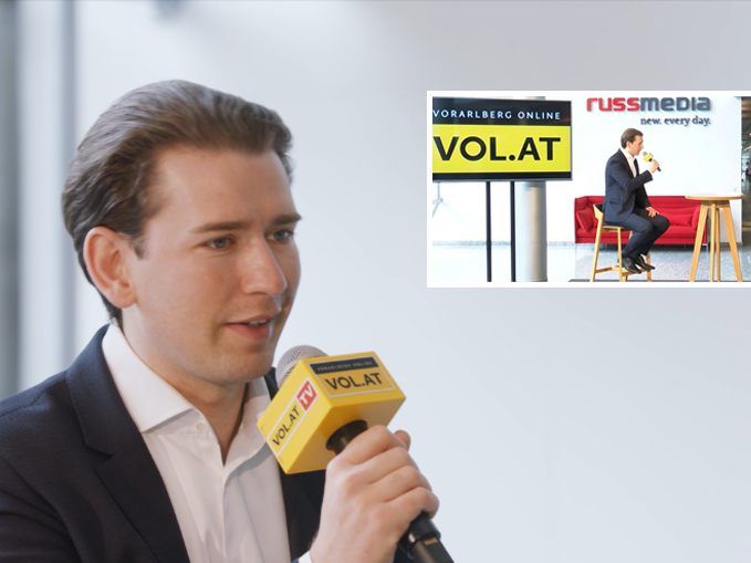 Kanzler Sebastian Kurz im VOL.AT TV-Interview. Kanzler Sebastian Kurz im VOL.AT TV-Interview.