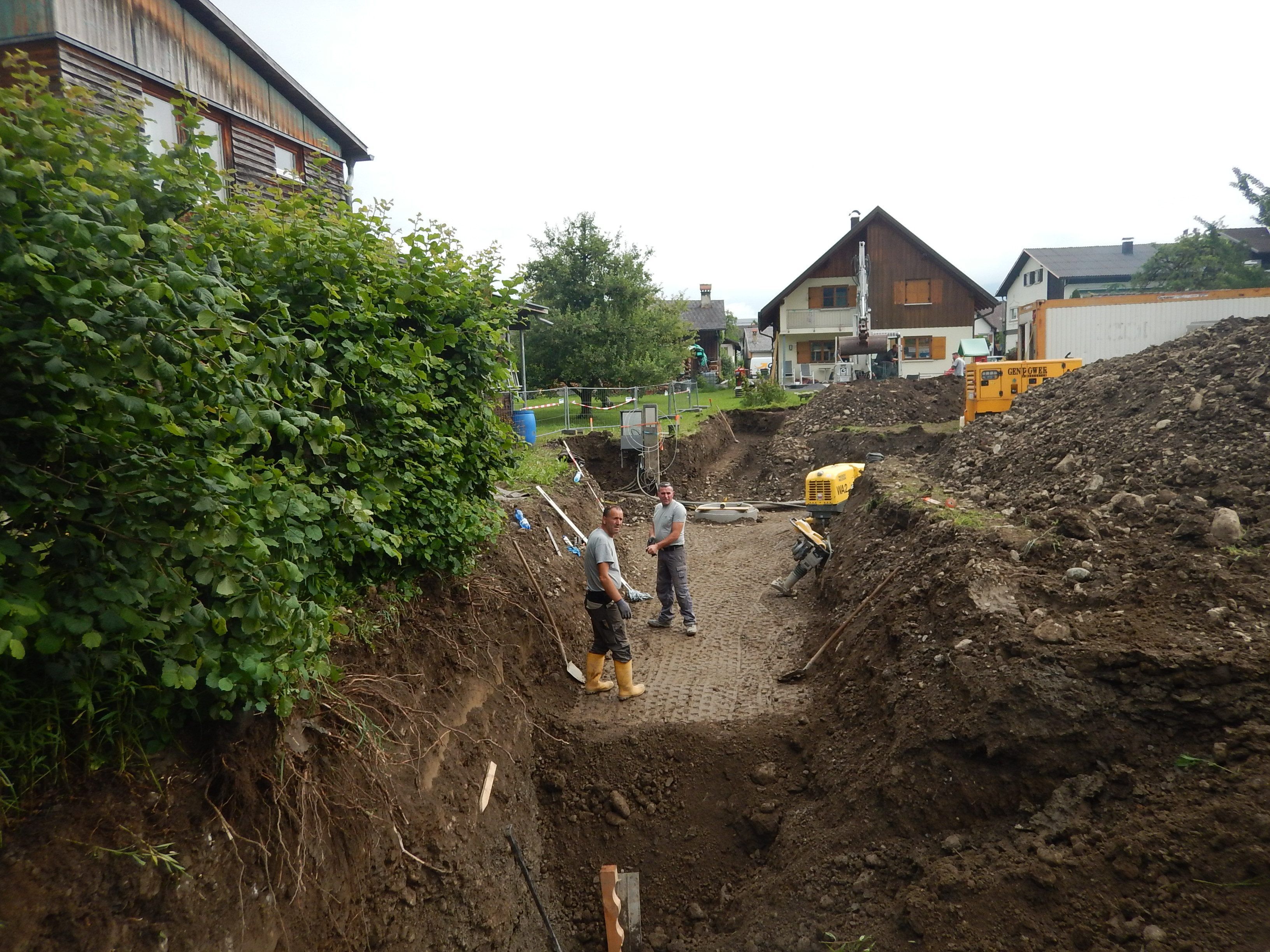 Kanalarbeiten an der Langgasse in Rankweil
