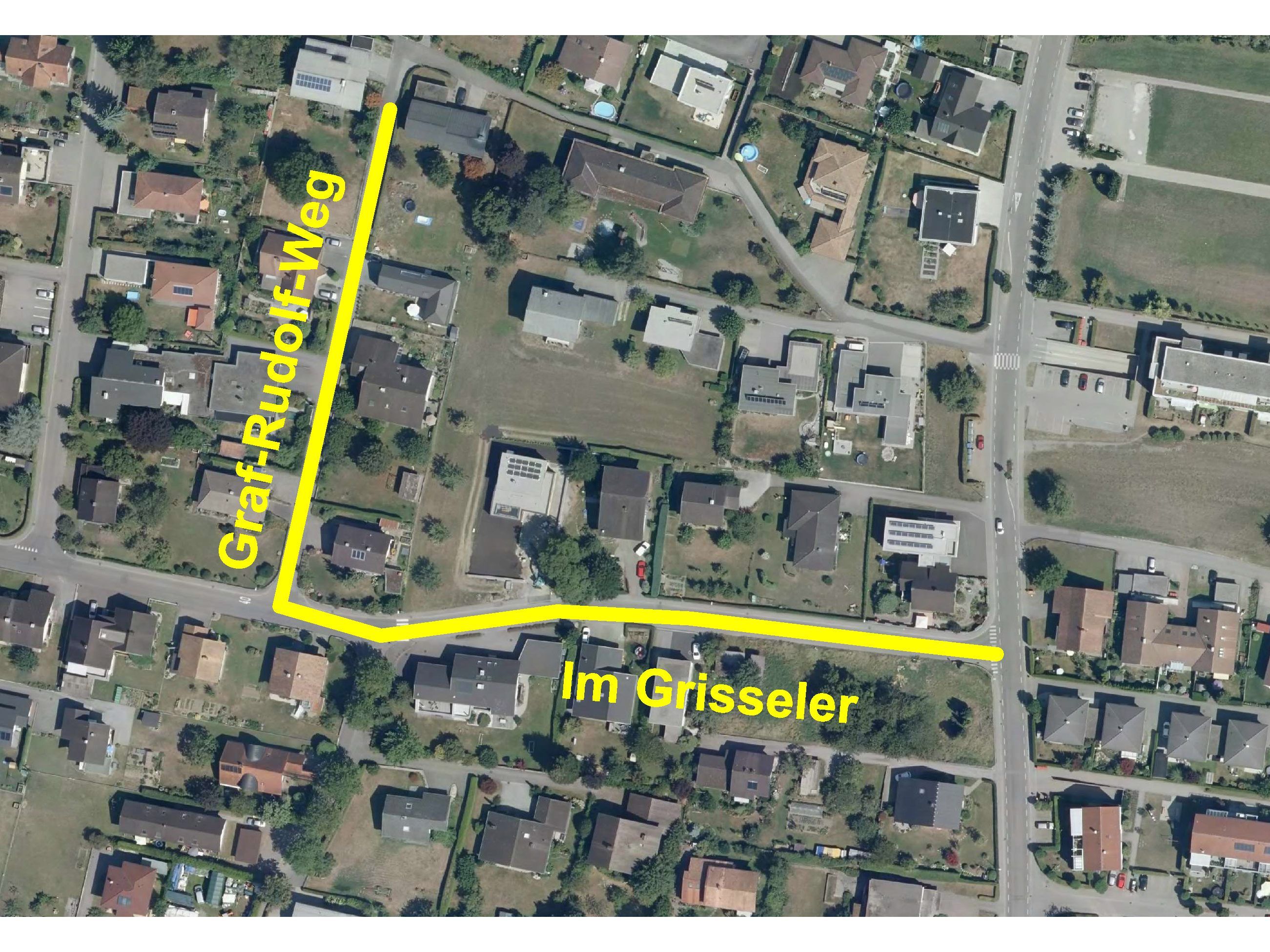 Die Sanierungsarbeiten in Rankweil betreffen den gelb markierten Bereich.